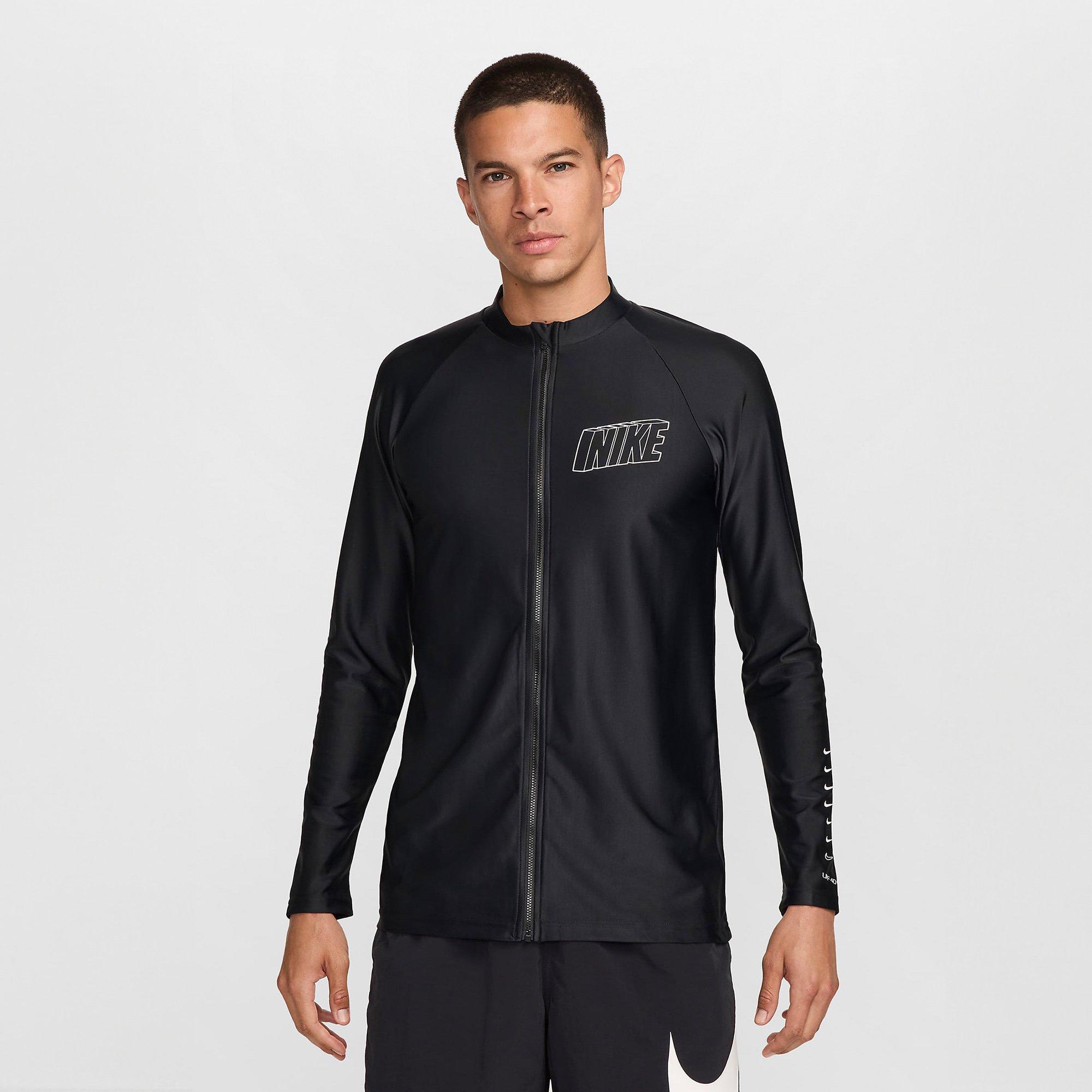 Black - Nike - 3D Mens Long-Sleeve Zip Hydroguard - 1