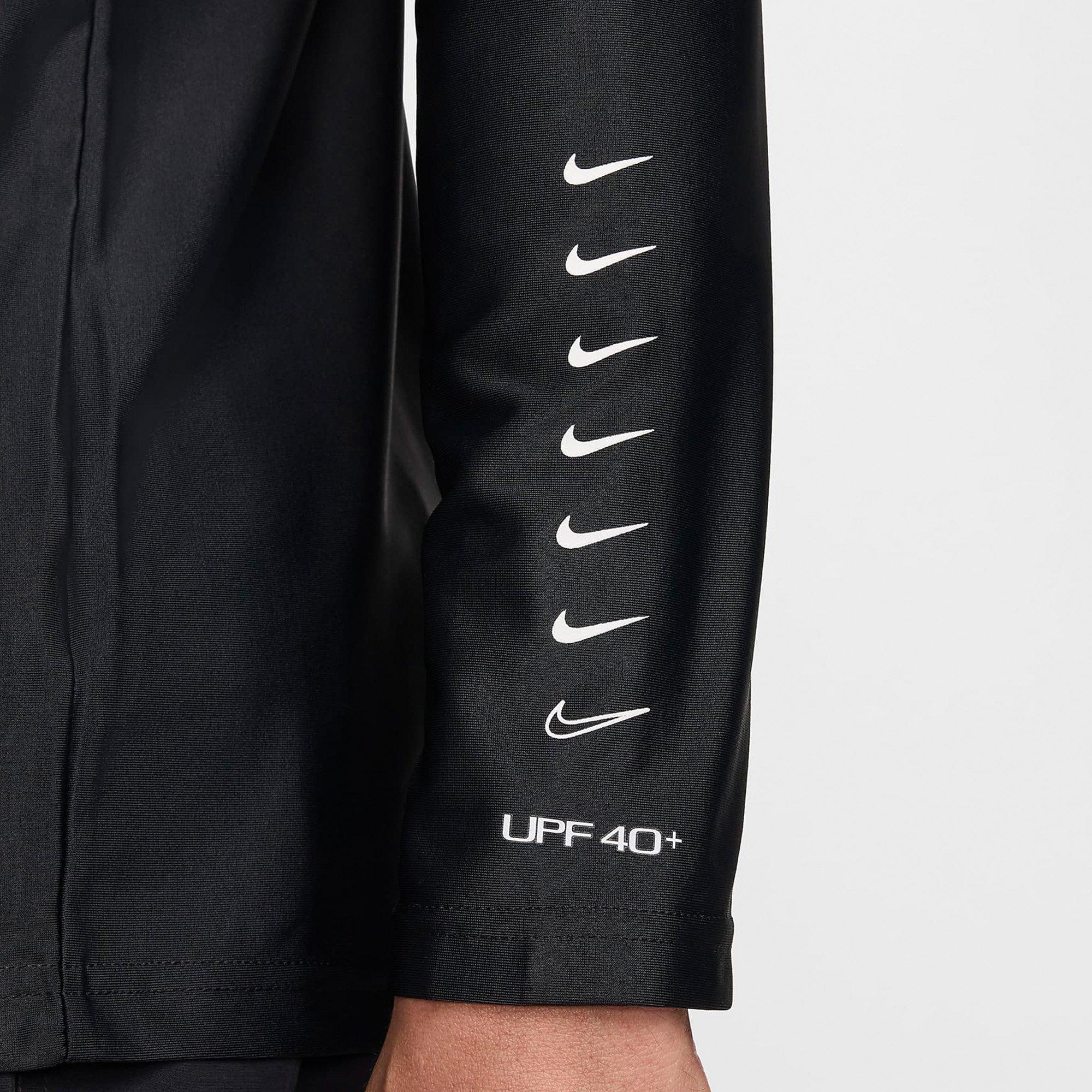 Black - Nike - 3D Mens Long-Sleeve Zip Hydroguard - 4