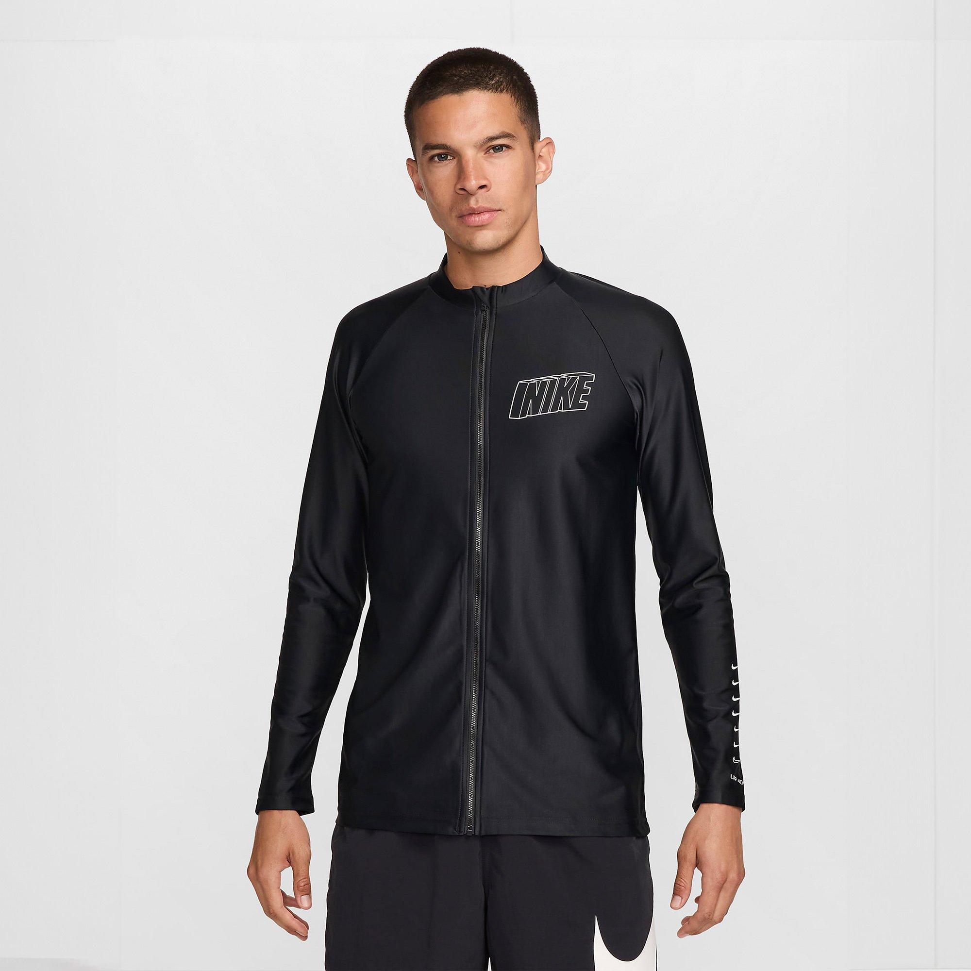 Black - Nike - 3D Mens Long-Sleeve Zip Hydroguard - 5