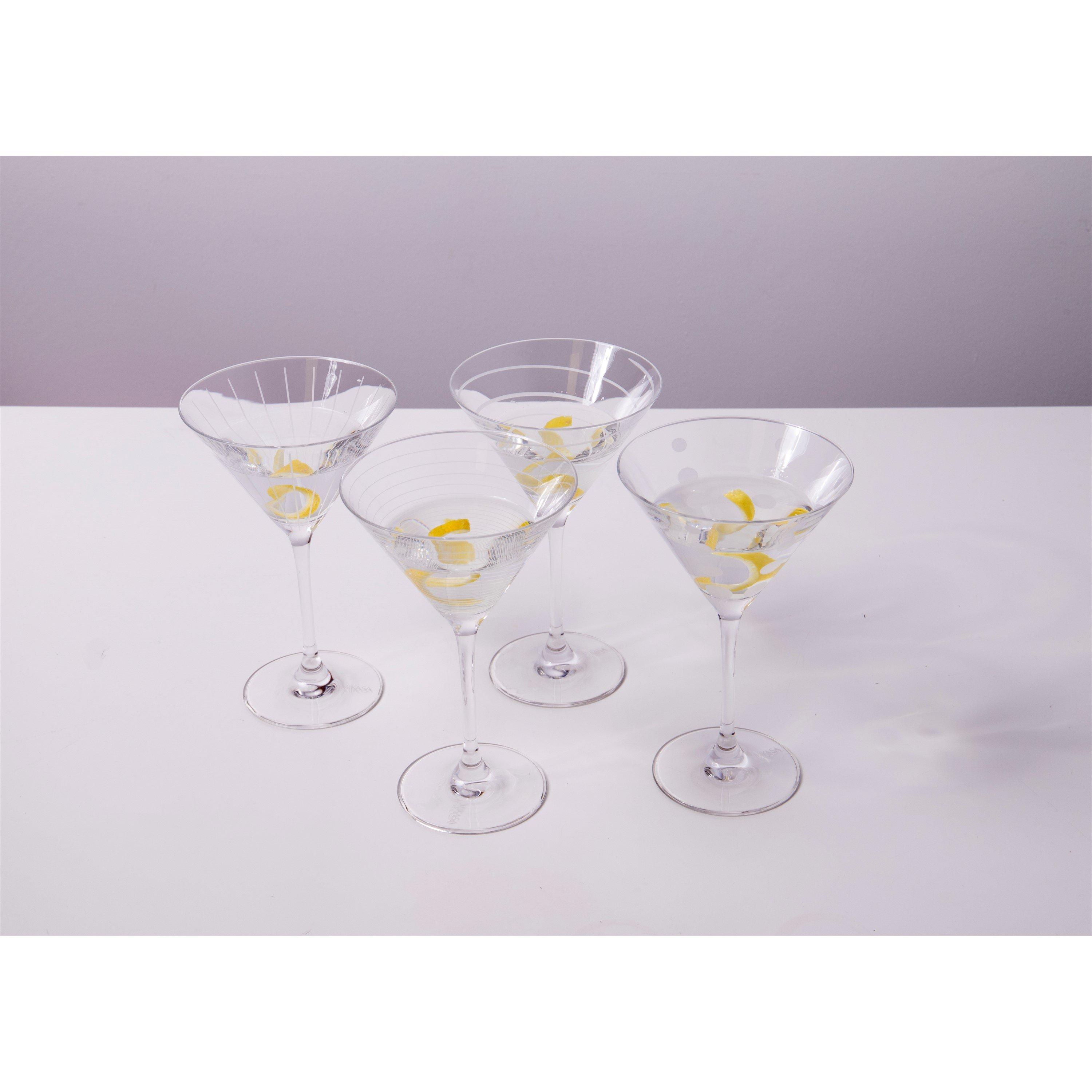Clear - Mikasa - Mikasa Cheers Set Of 4 Martini Glasses - 6