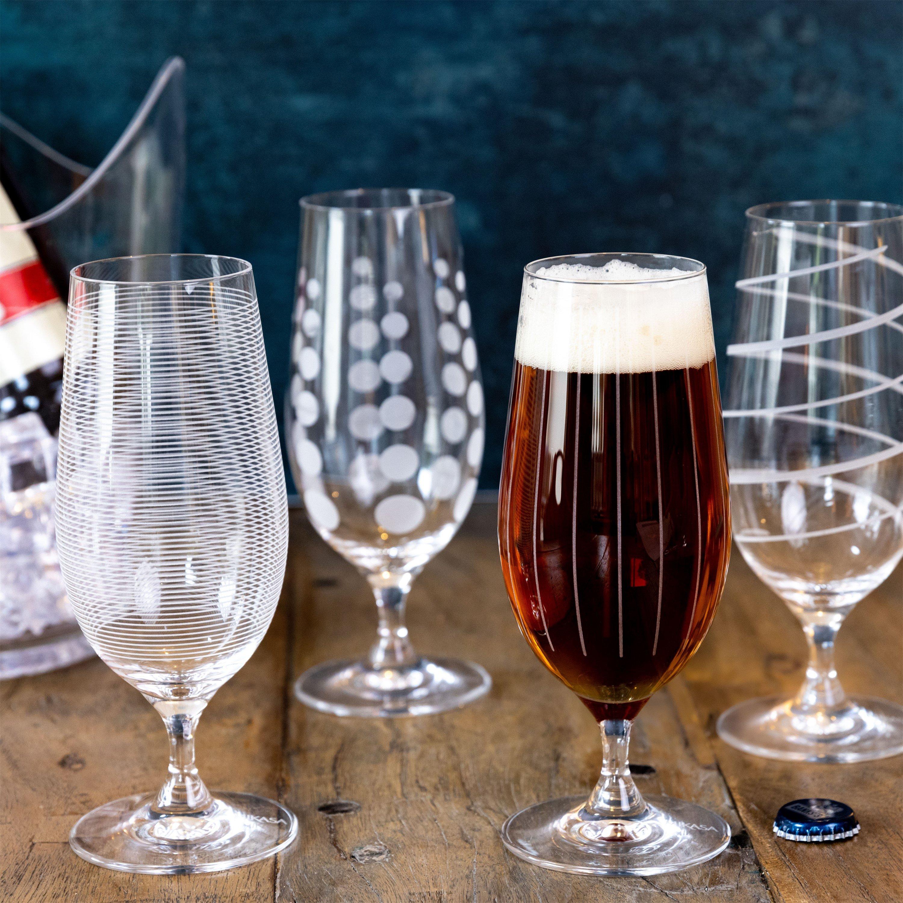 Clear - Mikasa - Mikasa Cheers Pack Of 4 Stemmed Pilsner Glasses - 3