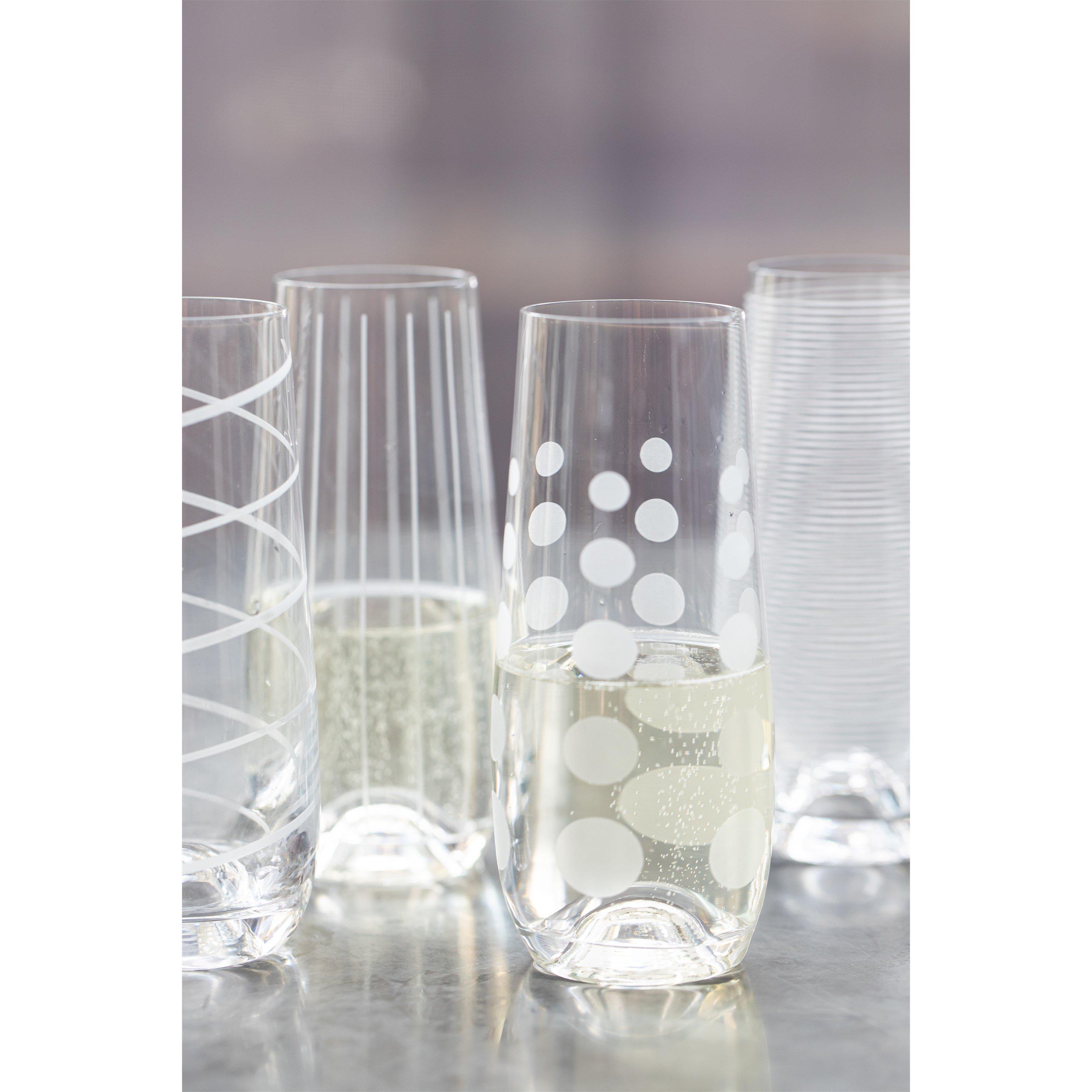 Clear - Mikasa - Mikasa Cheers Pack Of 4 Stemless Flute Glasses - 4
