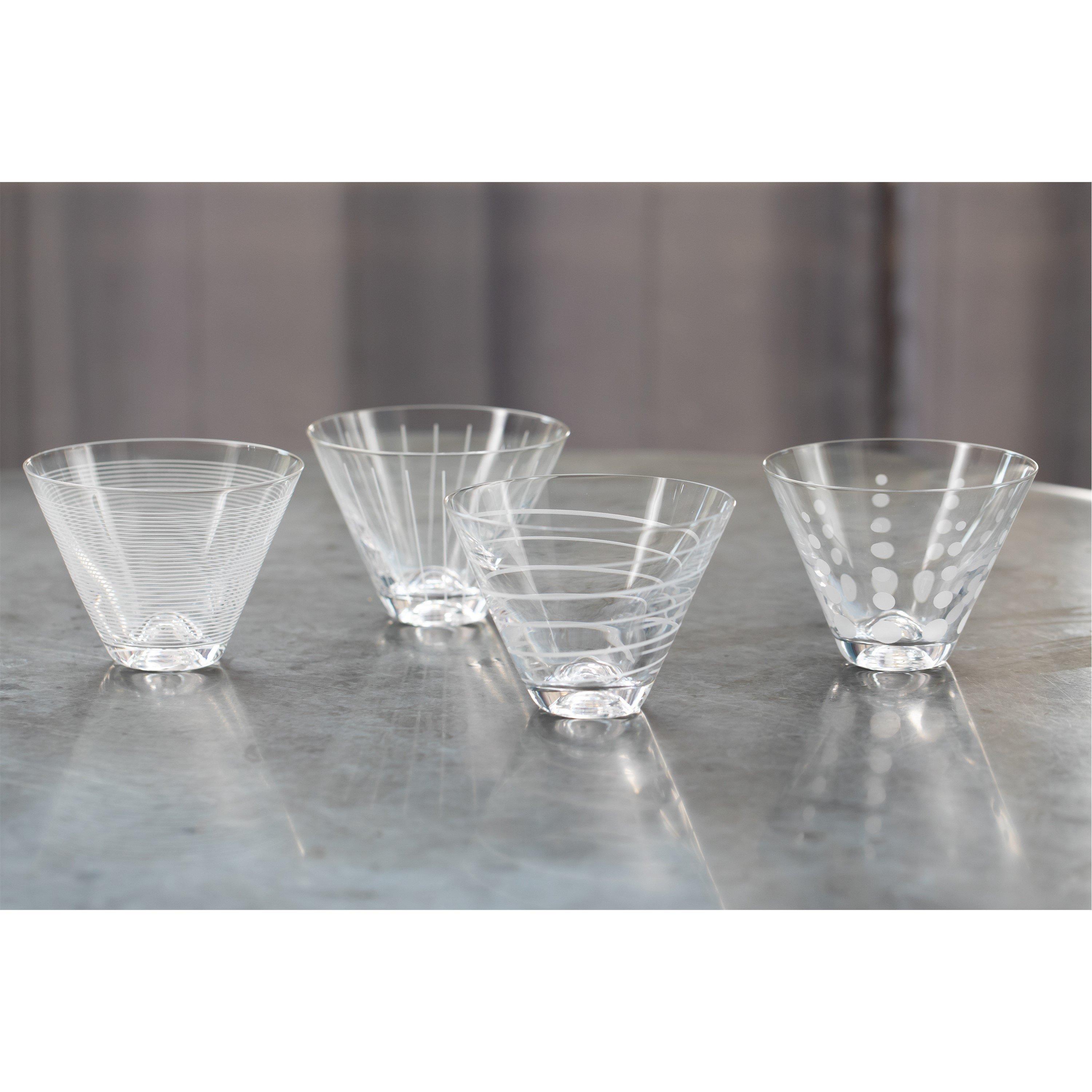 Clear - Mikasa - Mikasa Cheers Pack Of 4 Stemless Martini Glasses - 6
