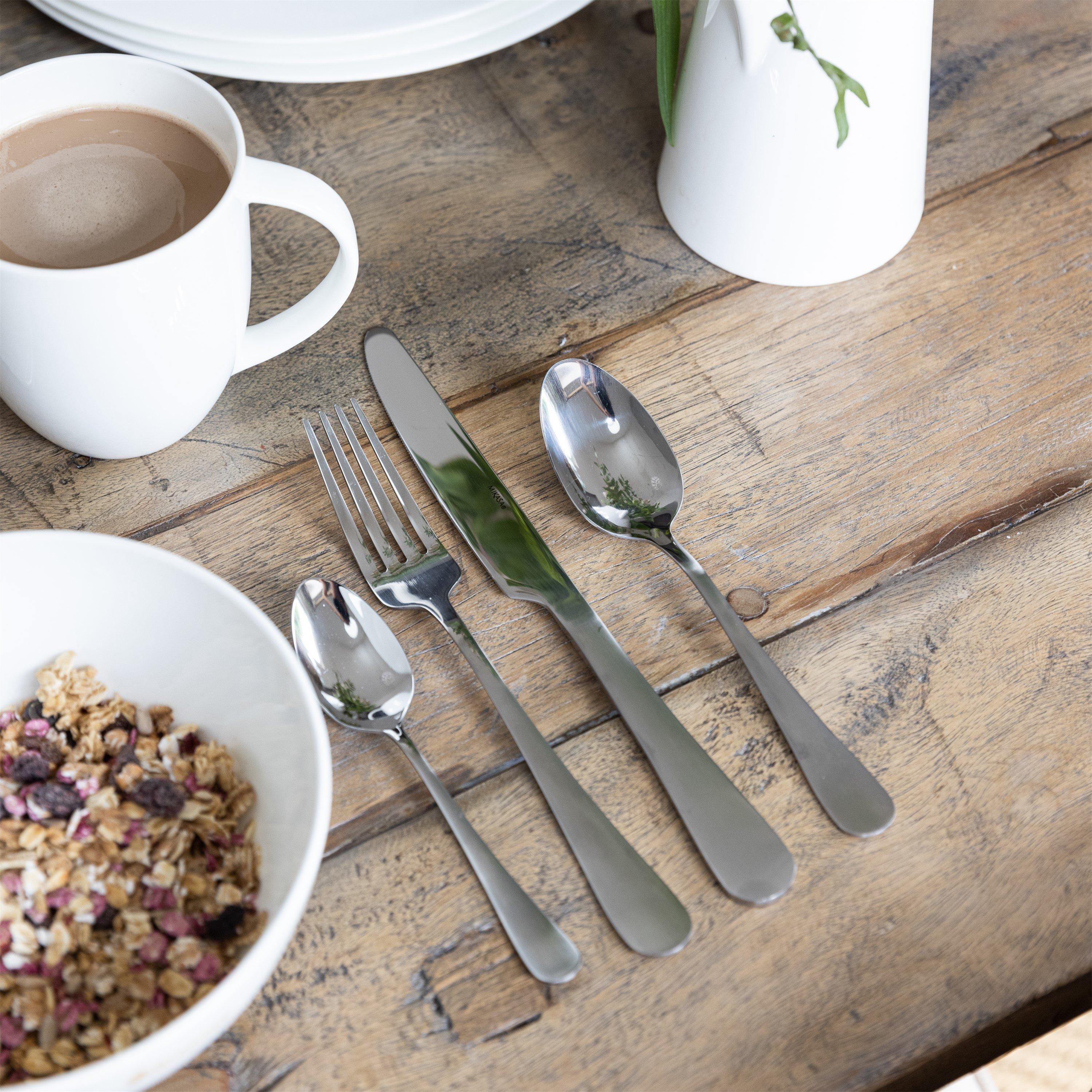 Silver - Mikasa - Ciara Satin Symmetry 16 Piece Cutlery Set - 3