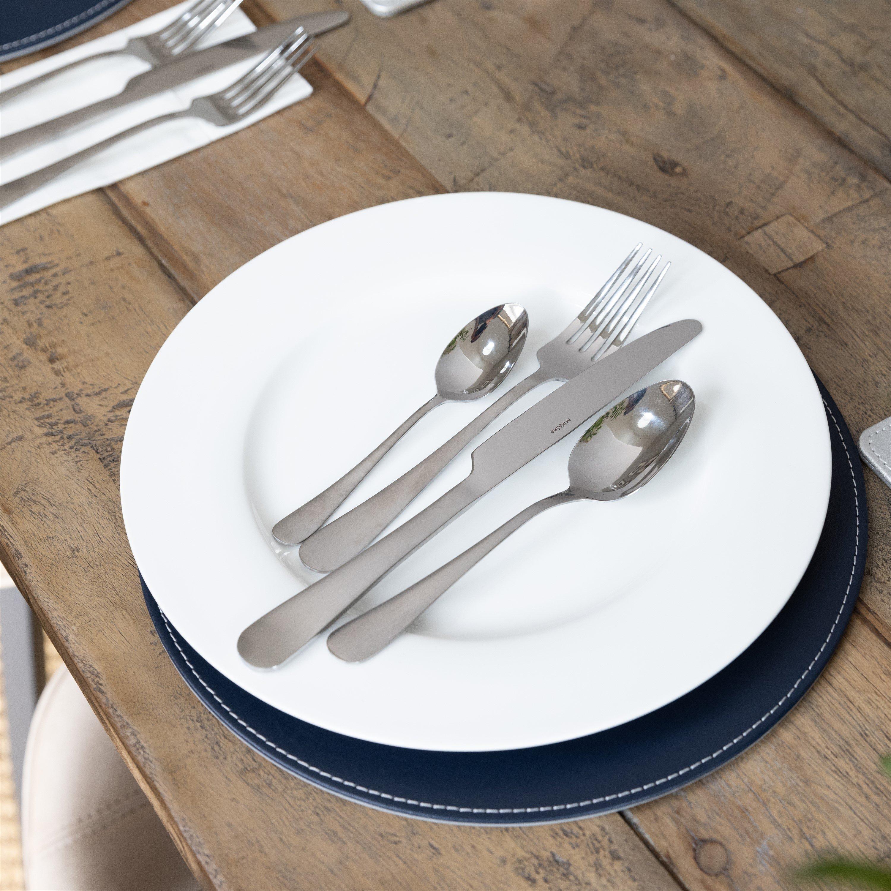Silver - Mikasa - Ciara Satin Symmetry 16 Piece Cutlery Set - 4