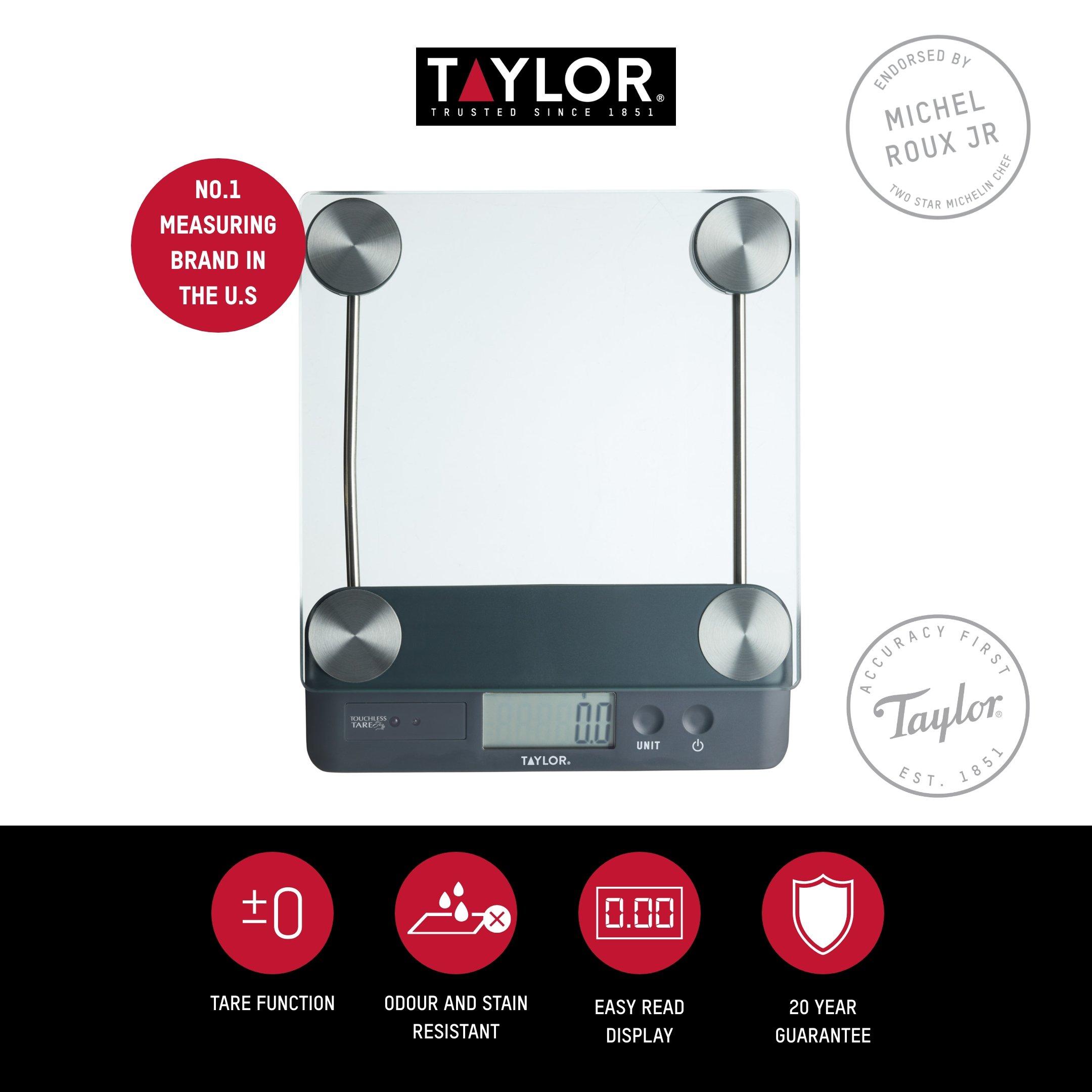 Clear - Taylor - Taylor Pro Touchless TARE Digital Dual 14.4Kg - 2