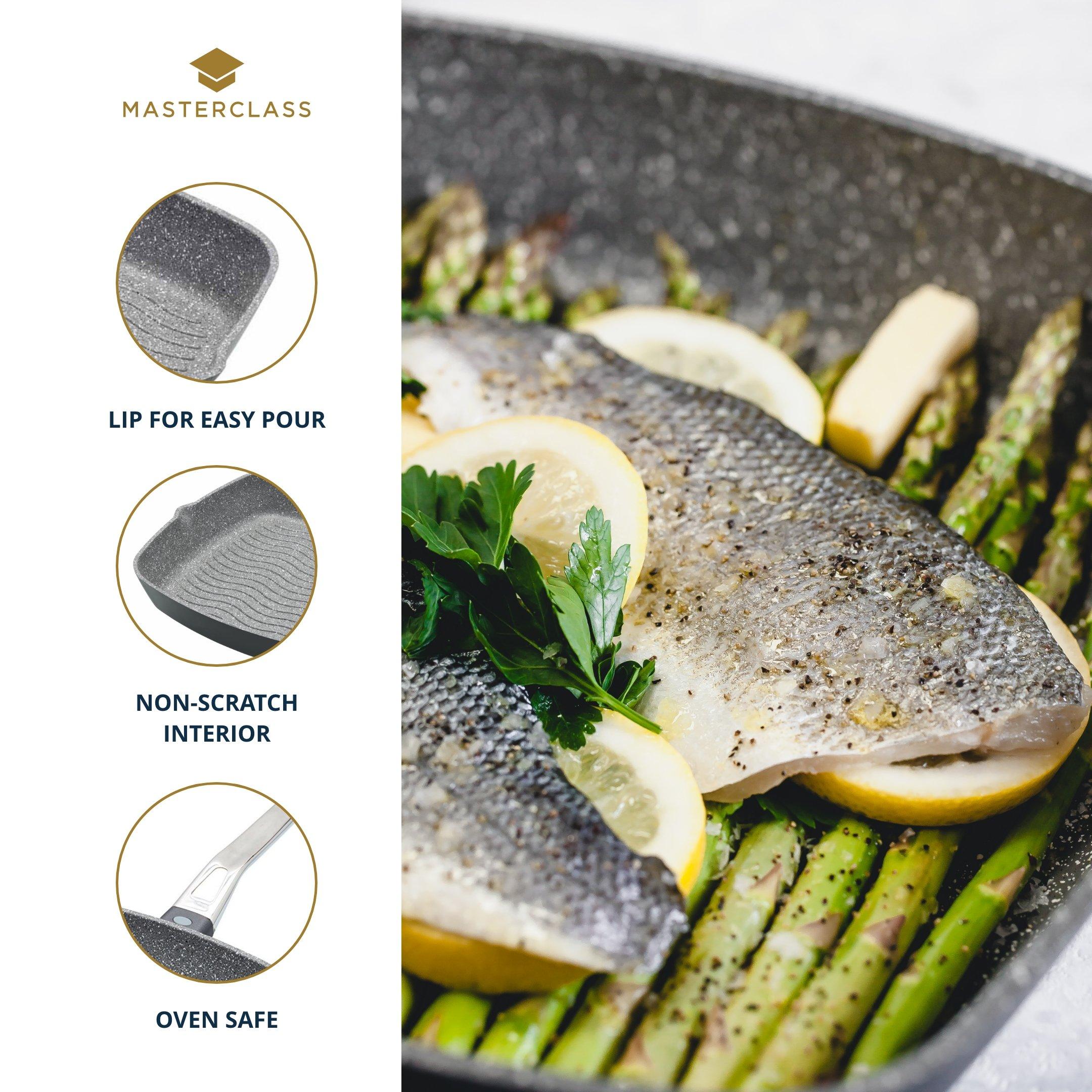 Grey - MasterClass - MasterClass Cast Aluminium Grill Pan, 28cm - 3