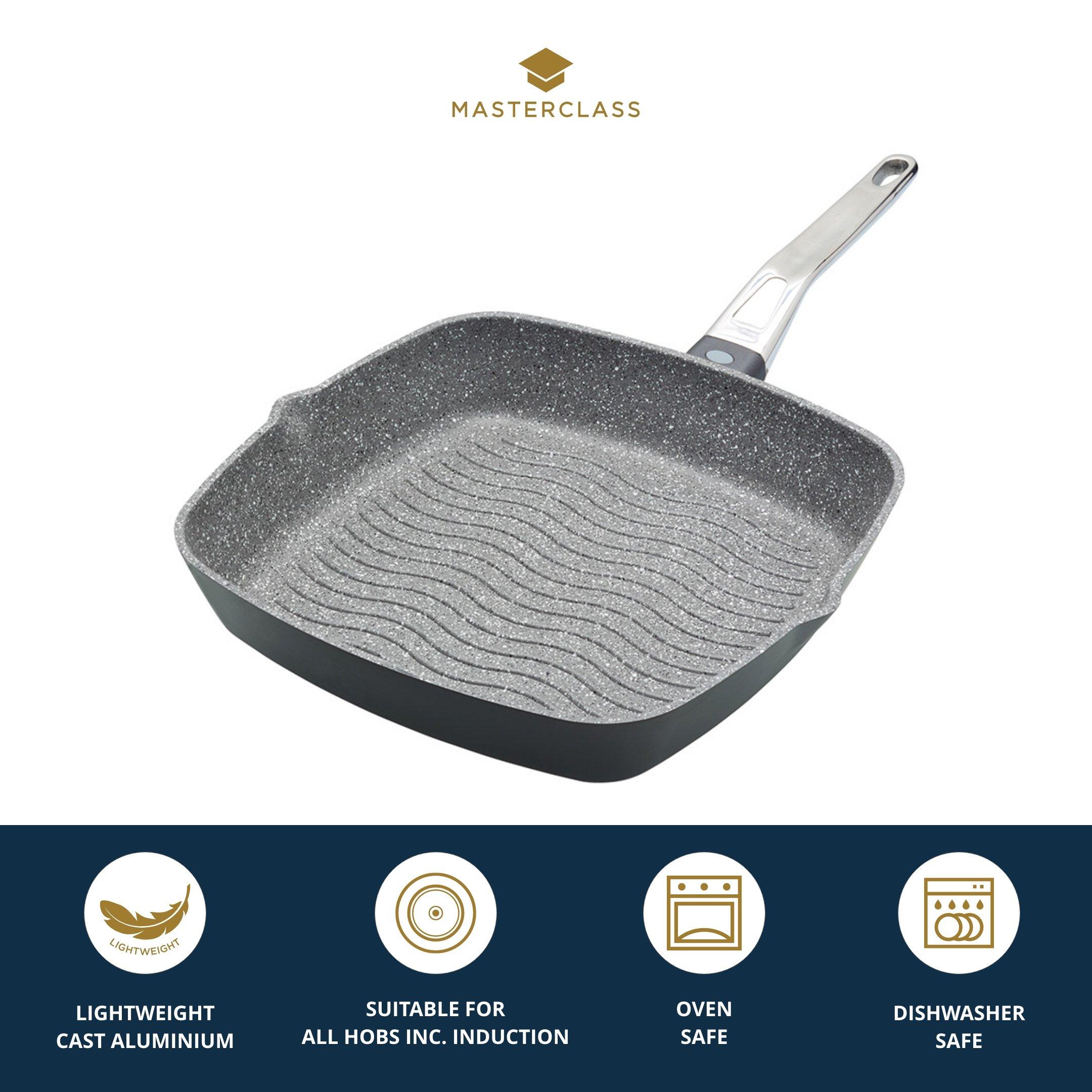 Grey - MasterClass - MasterClass Cast Aluminium Grill Pan, 28cm - 5