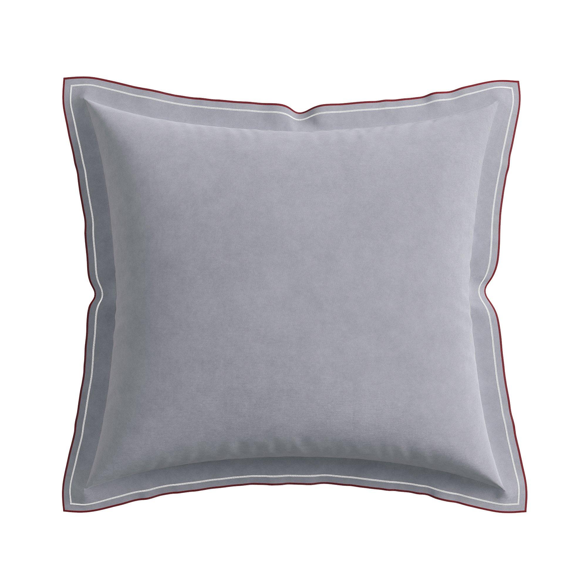 Bedeck Of Belfast  Siya Emb Square Pillowcase Pairs - Grey/Sienna - SQUARE PILLOWCASE