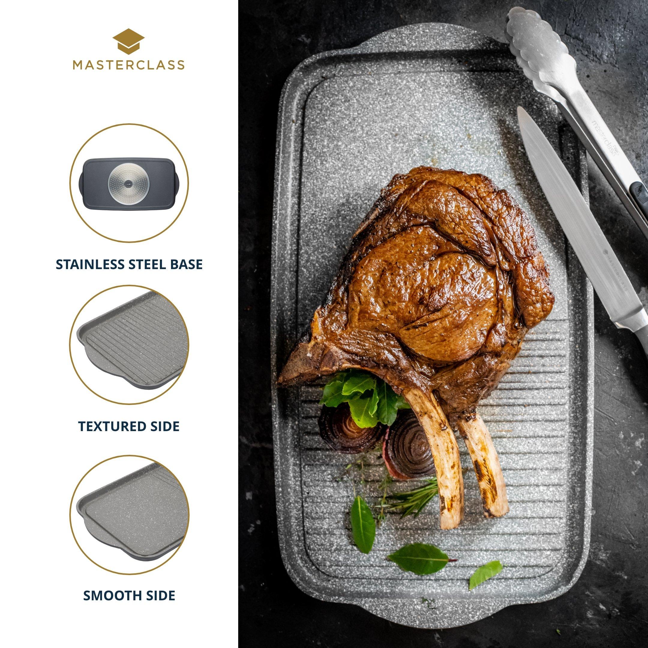 Grey - MasterClass - MasterClass Cast Aluminium Dual Griddle Tray - 3