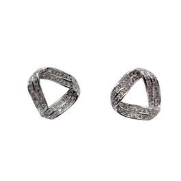 Mason Knight Yager 18kt White Plate Triple Twist Stud