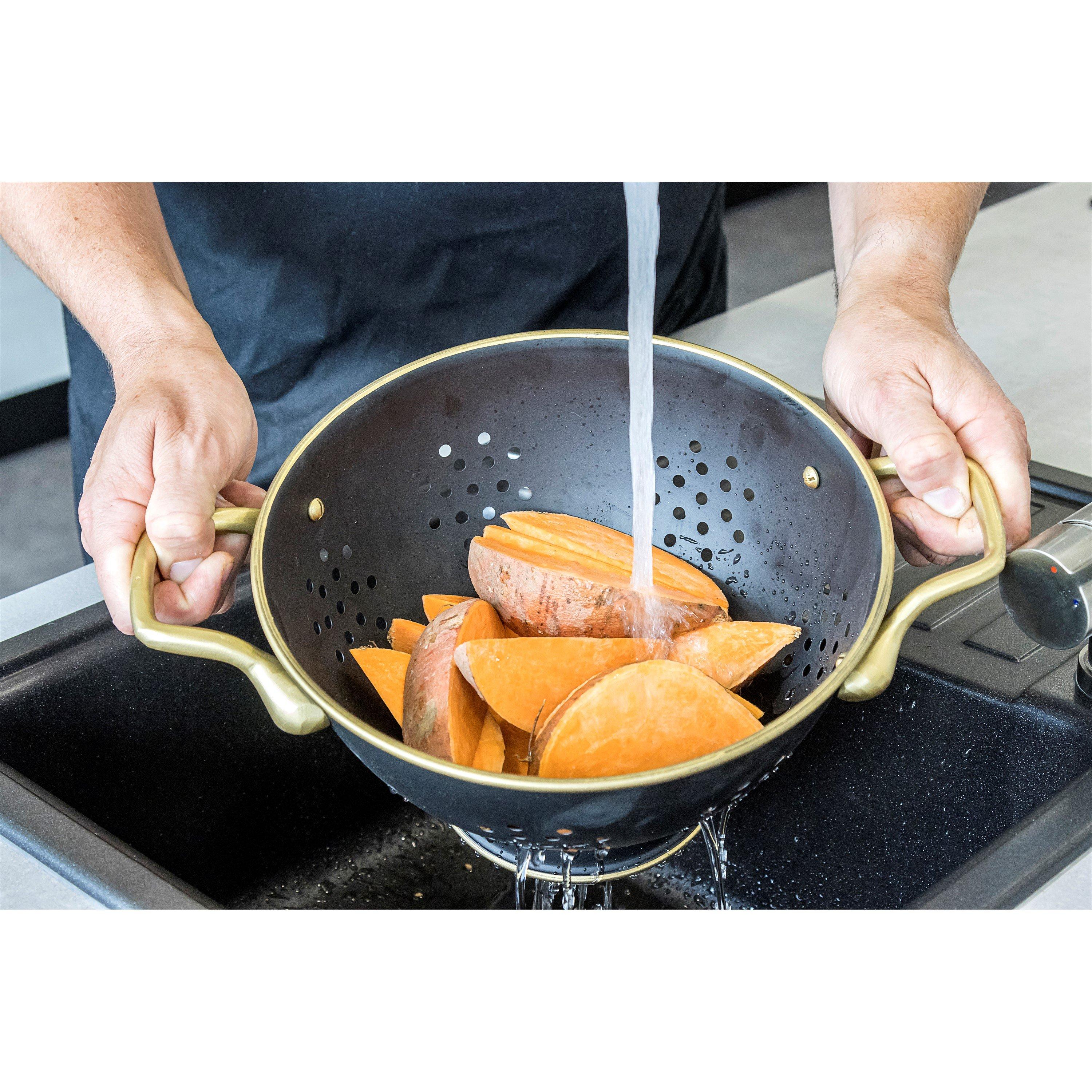 Black - MasterClass - MasterClass 24cm Stainless Steel Colander - 4