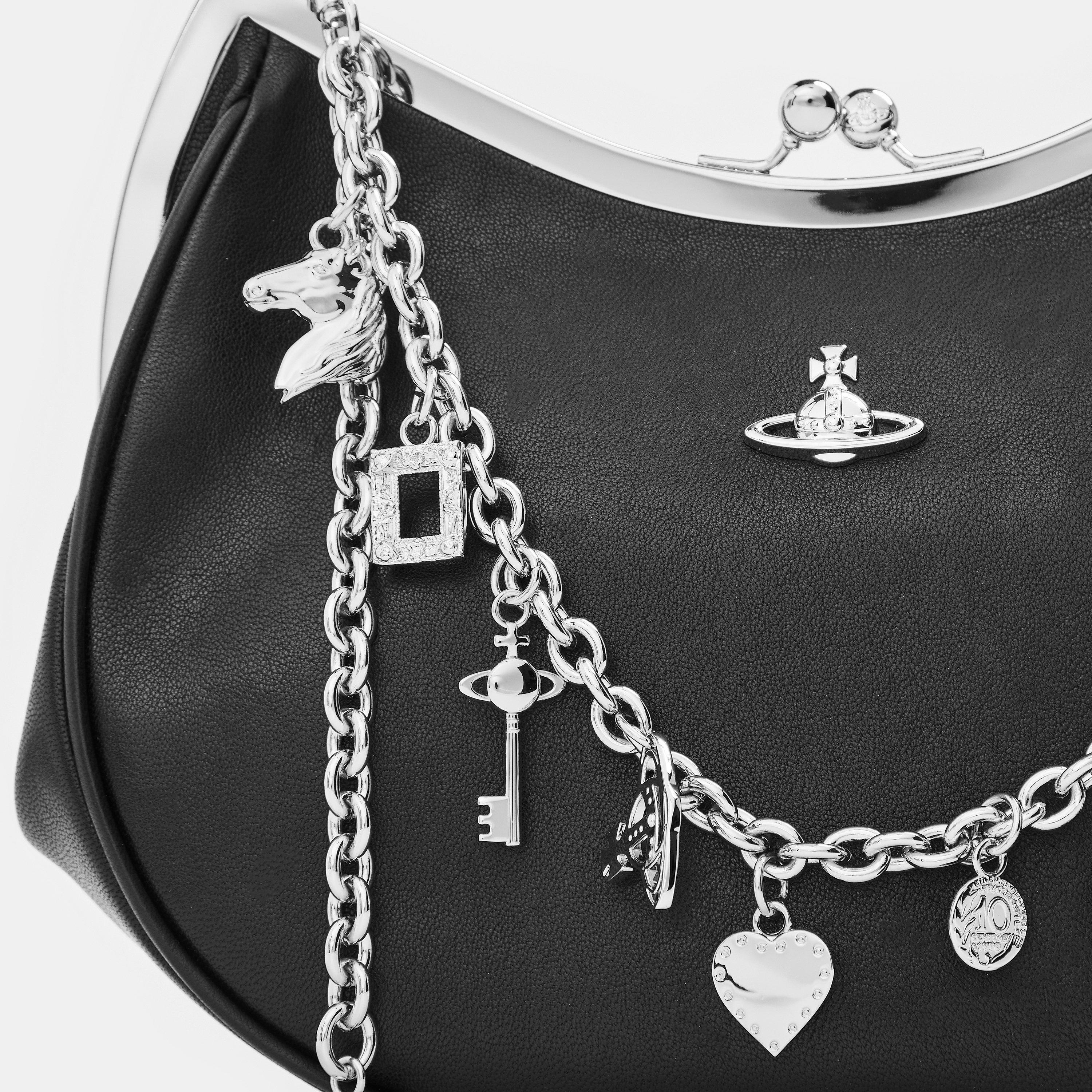 Black - Vivienne Westwood - Charm Frame Shoulder Bag - 4