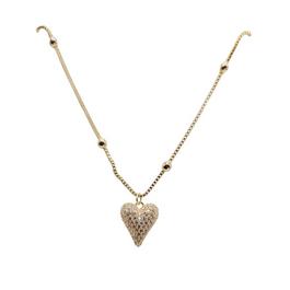 Mason Knight Yager 18kt Gold Plate Stone Emb Heart Pendant