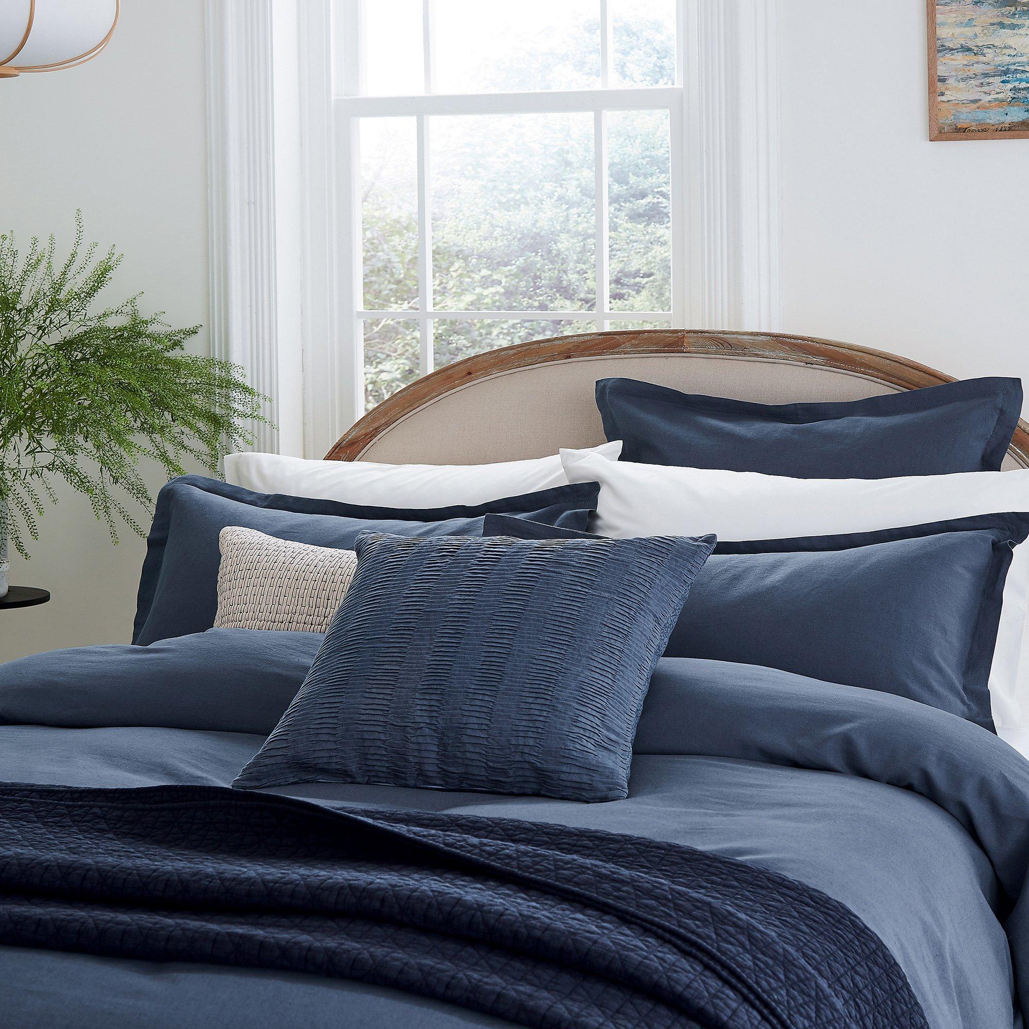 Indigo - Bedeck of Belfast - Ren Pillow Case Square Pair Indigo - 2