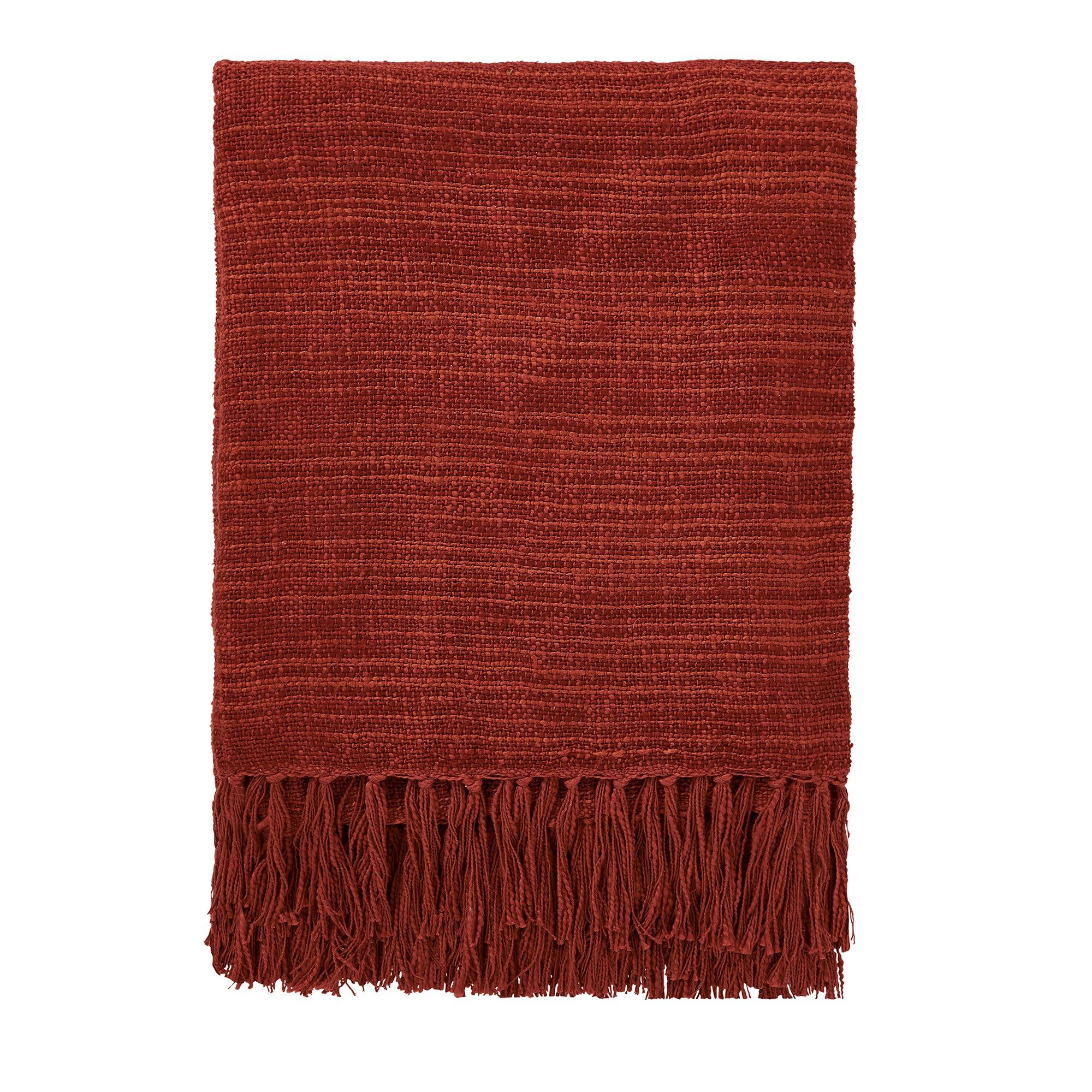 Red - Morris and Co - Crown Imperial Woven Throw - 1