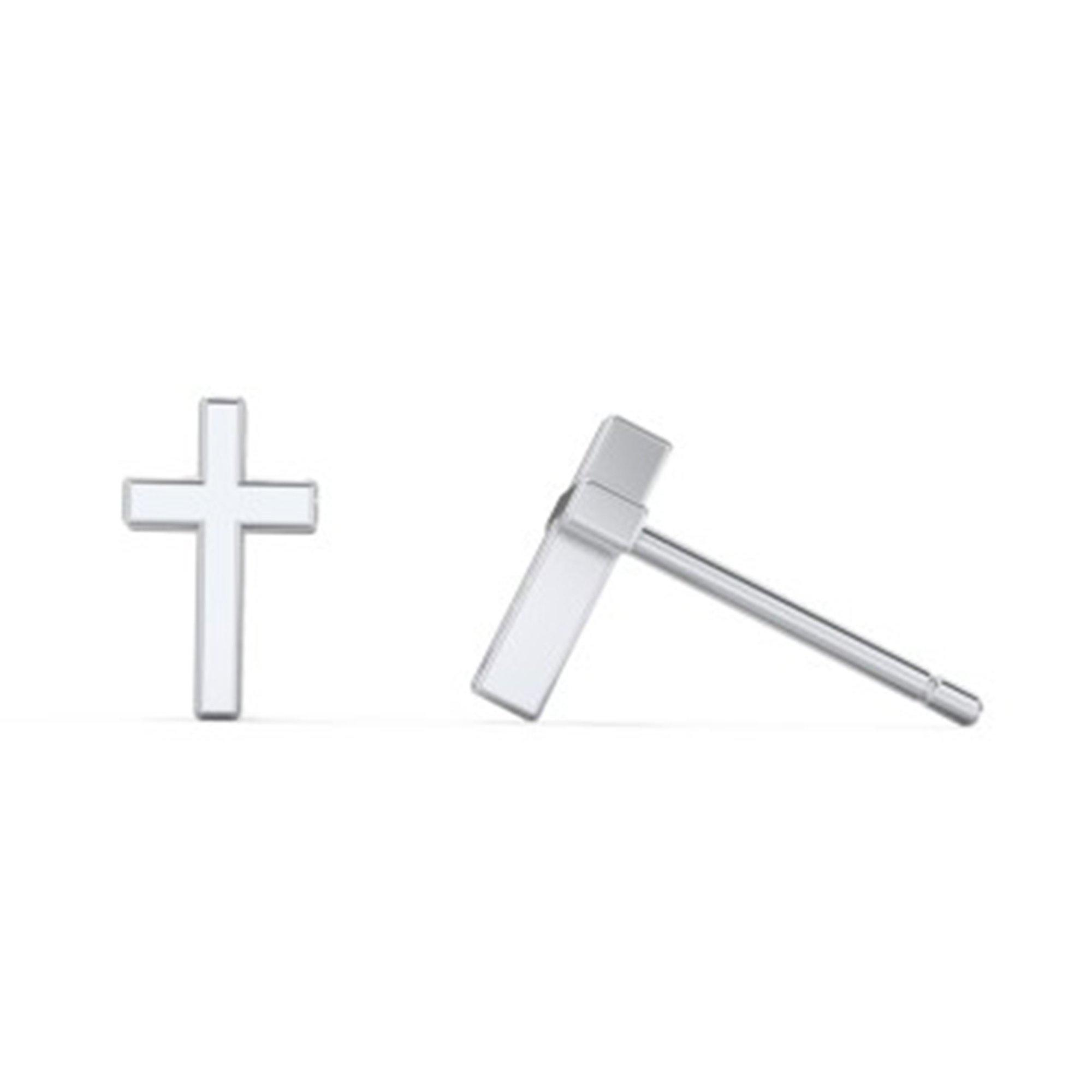 Wit - Mason Knight Yager - 925 Sterling Silver  Plain Cross Stud