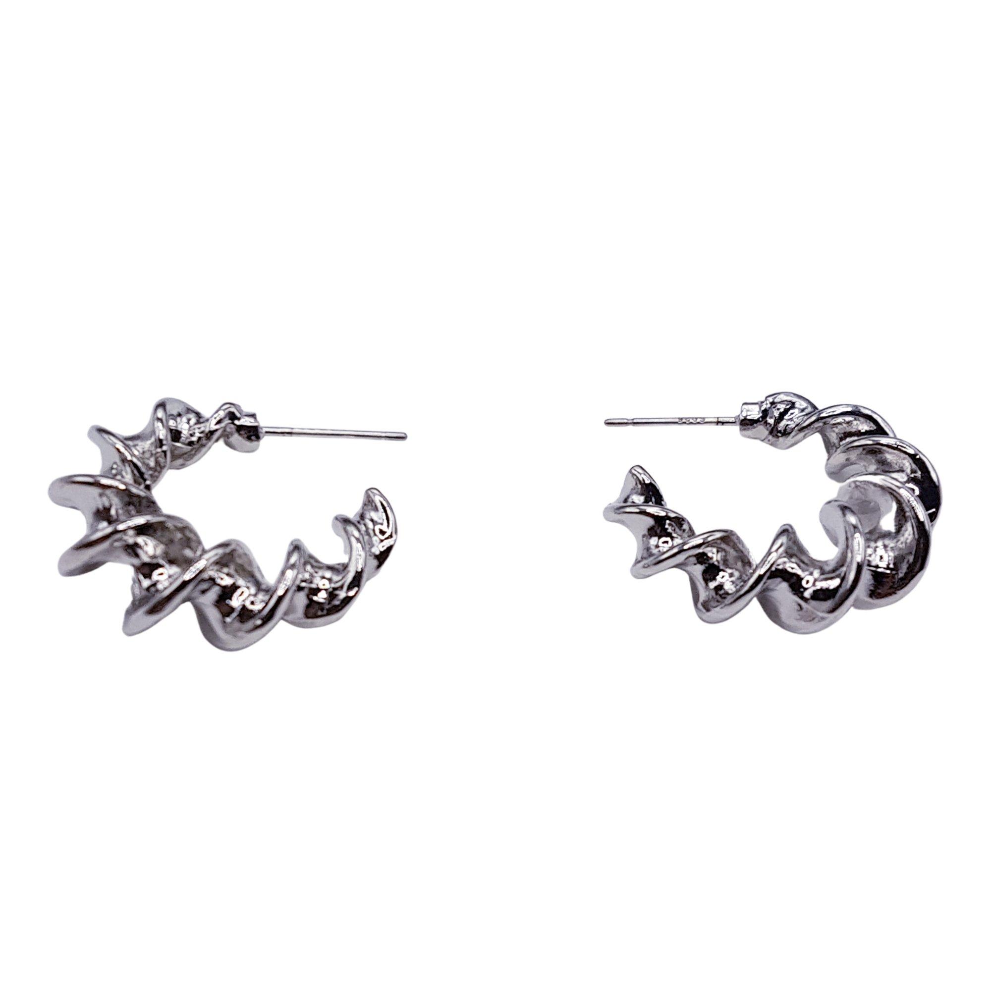 White - Mason Knight Yager - Double Thick Twist Hoop Earring 15cm