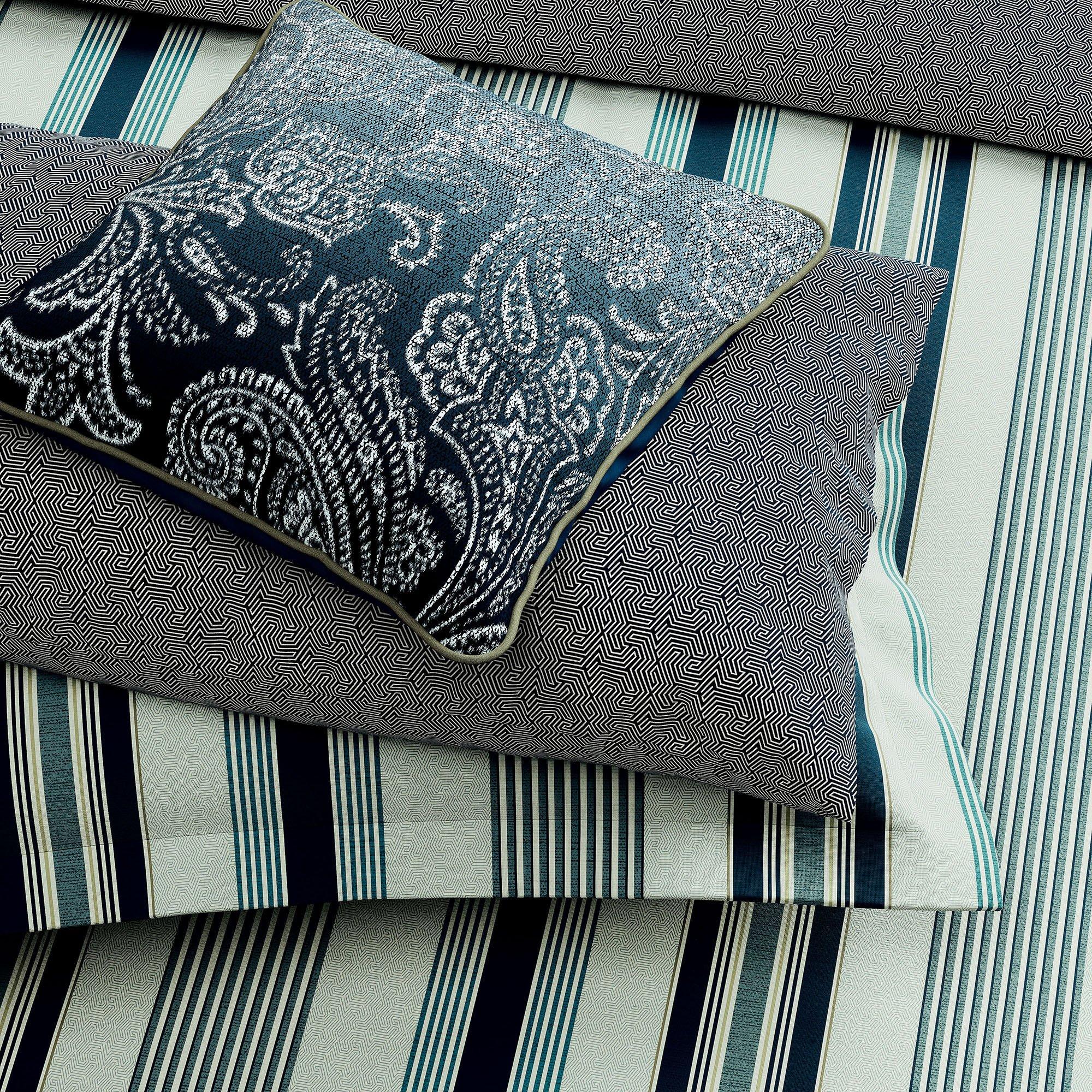 Teal - Bedeck of Belfast - Oren Cotton Std Pillowcase Pairs Teal - 2