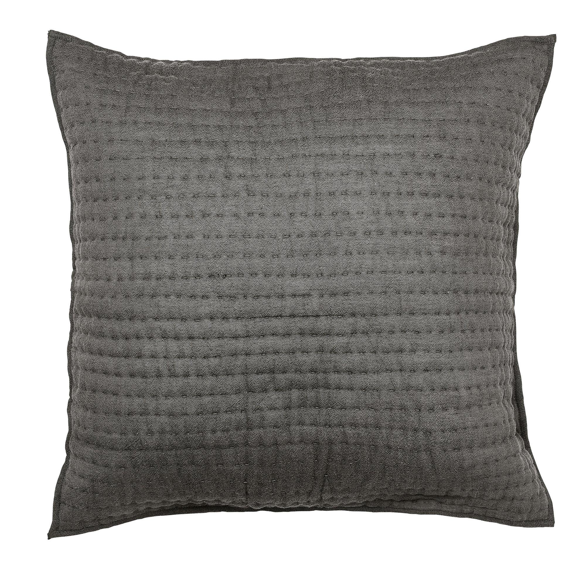 Bedeck Of Belfast  Kayah Cotton Pillow Sham - Charcoal - SQUARE PILLOWCASE