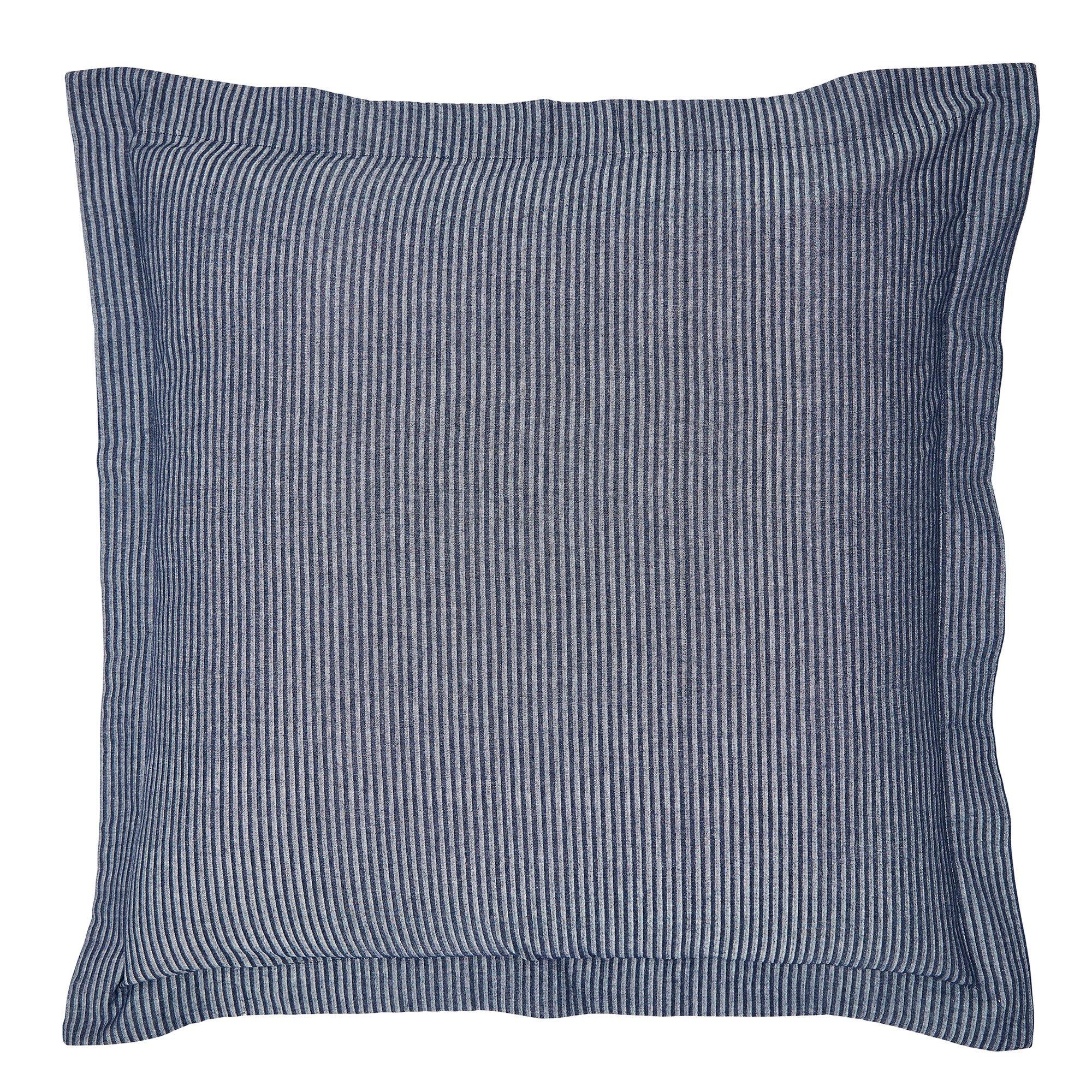 Midnight - Bedeck of Belfast - Mazana Woven Stripe Pillowcase Square - 1