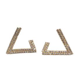 Mason Knight Yager 18kt Gold Plate Hook Shape Stone Stud