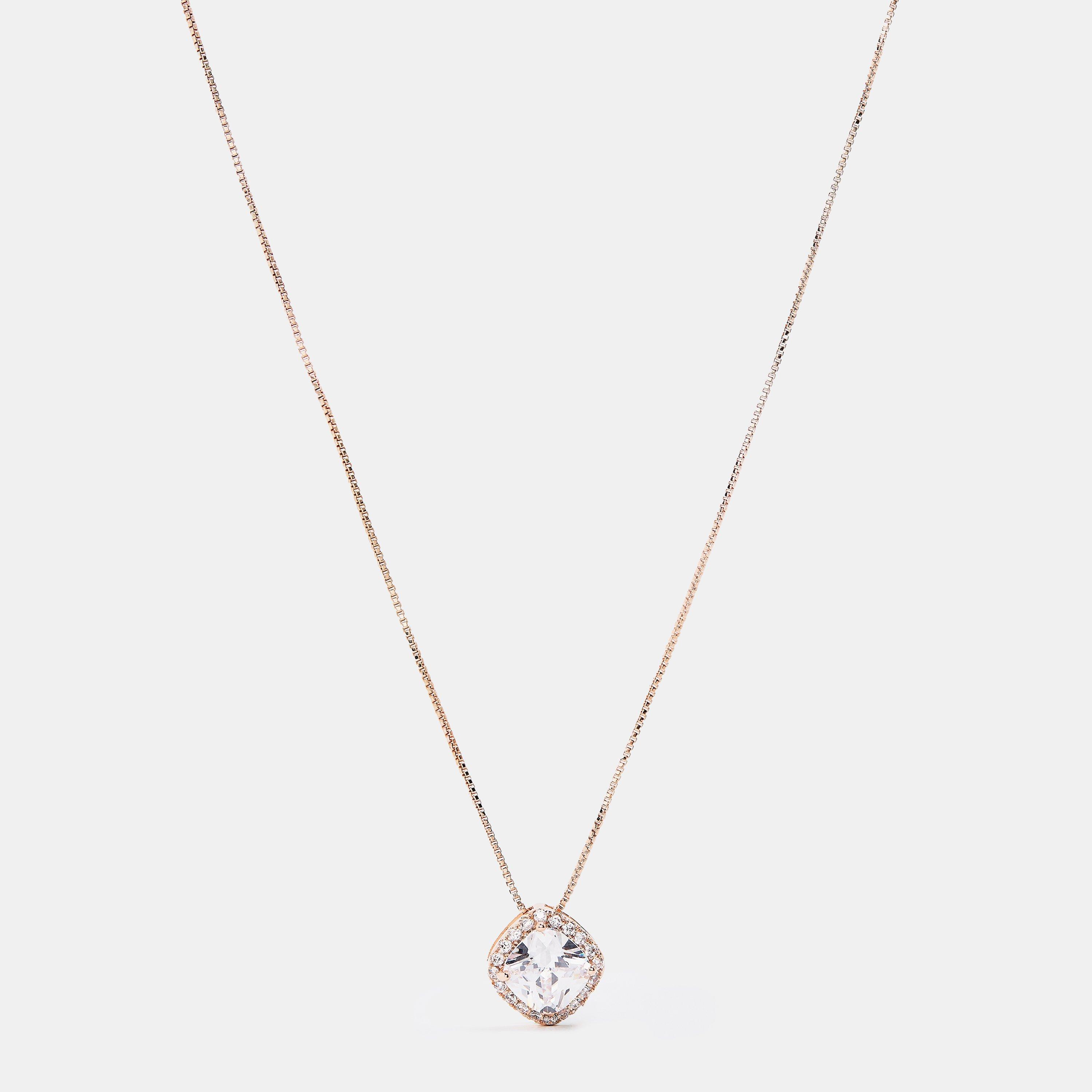 Rose Gold - Mason Knight Yager - Single Square Cubic Stone Pendant - 1