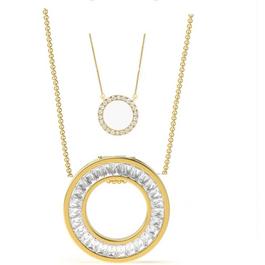 Mason Knight Yager 18kt Gold Plate StoneTwin Circl Pendant