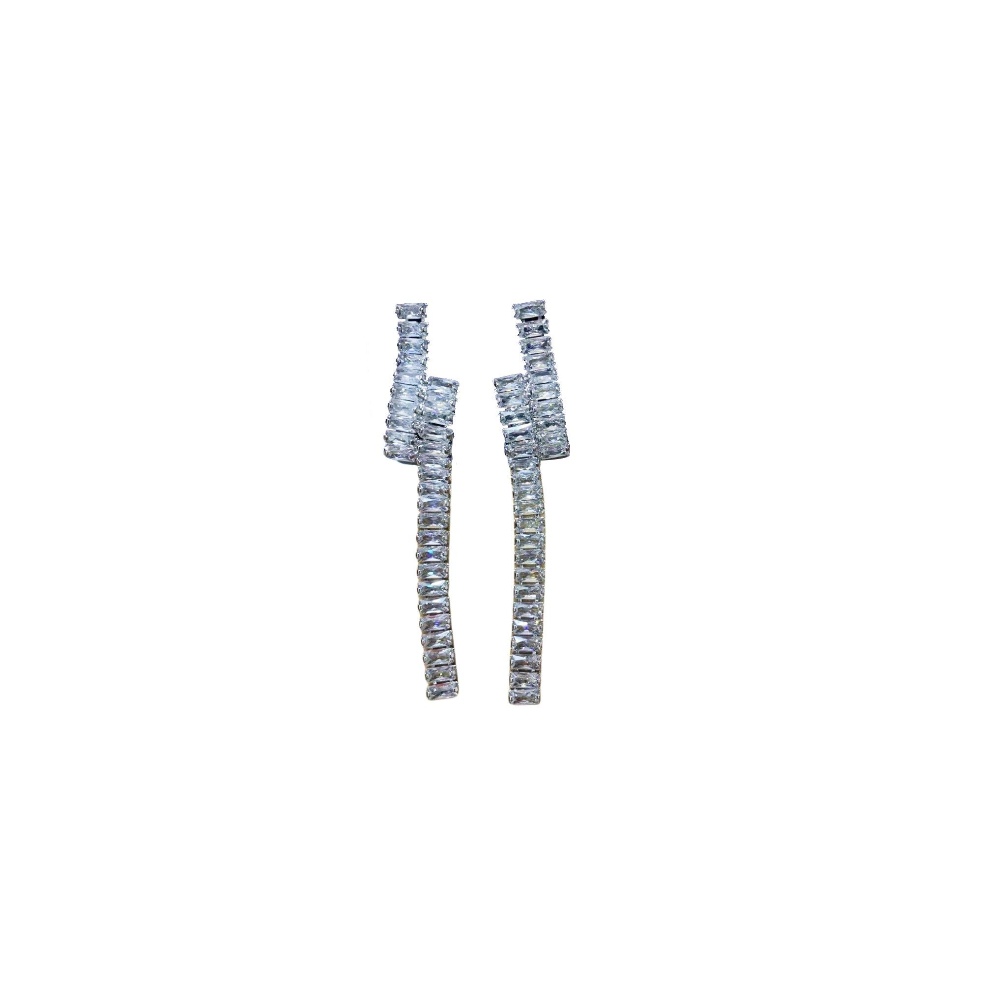 White - Mason Knight Yager - Twisted Crystal Stud Earring
