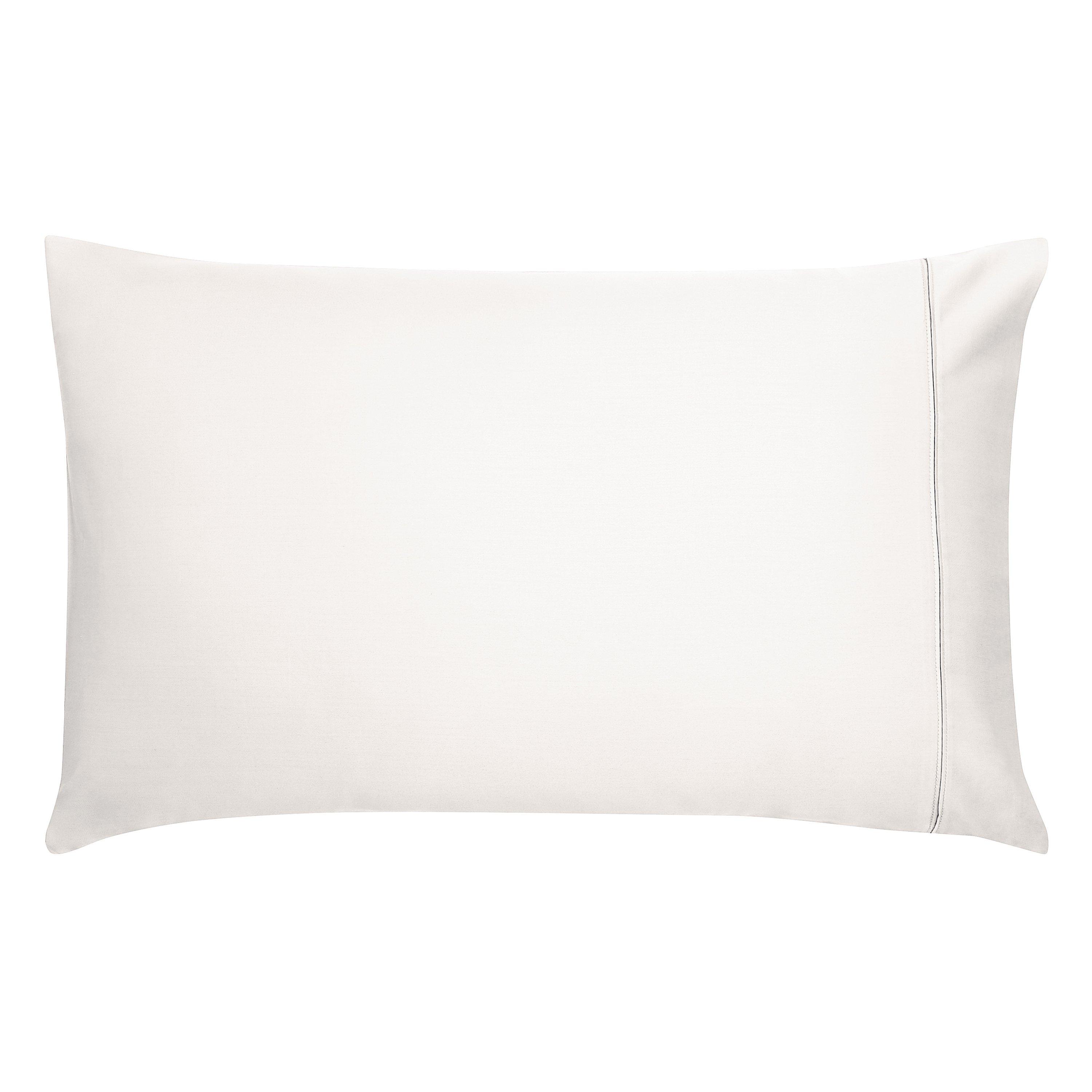 Bedeck Of Belfast  Finelinens 1000Tc Plain Dye Standard Pillowcase - Chalk - STANDARD PILLOWCASE