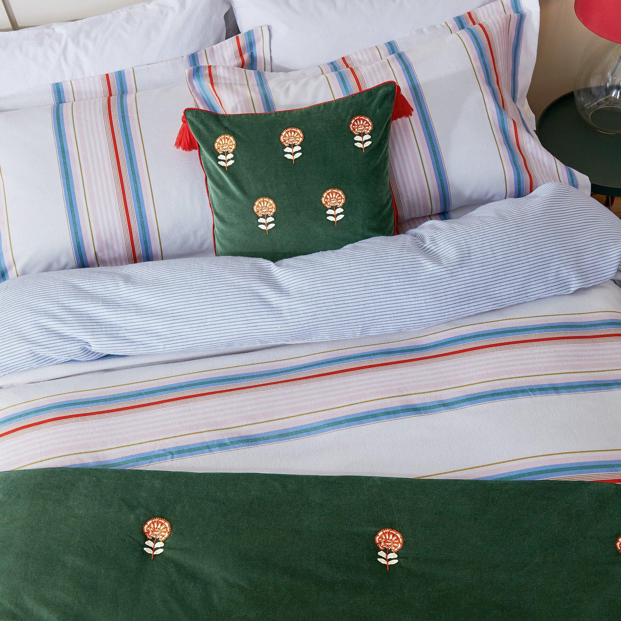 White - Joules - Golden Hour Stripe Duvet Cover Set White - 3