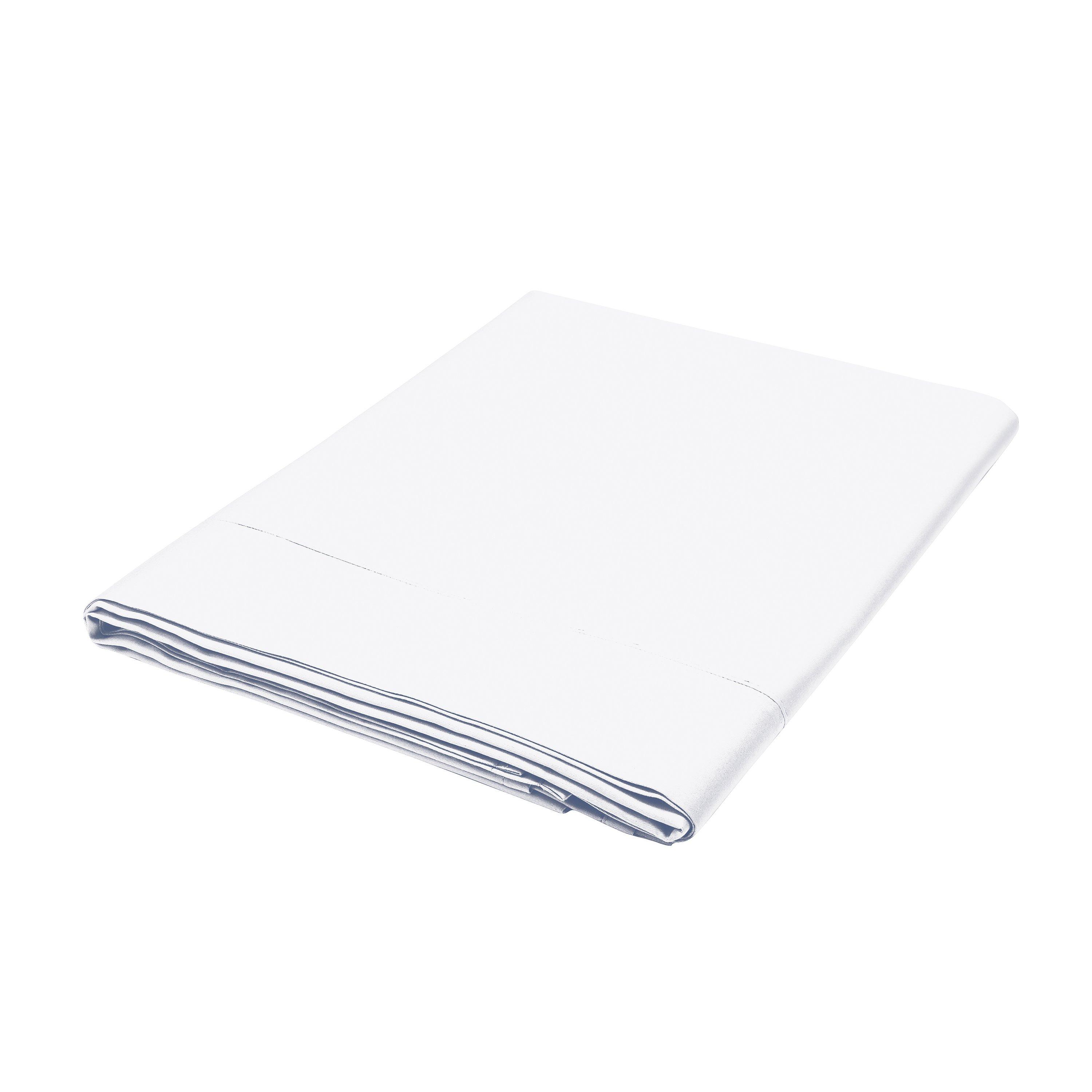 Bedeck Of Belfast  Finelinens 1000Tc Plain Dye Flat Sheet - White - SUPERKING