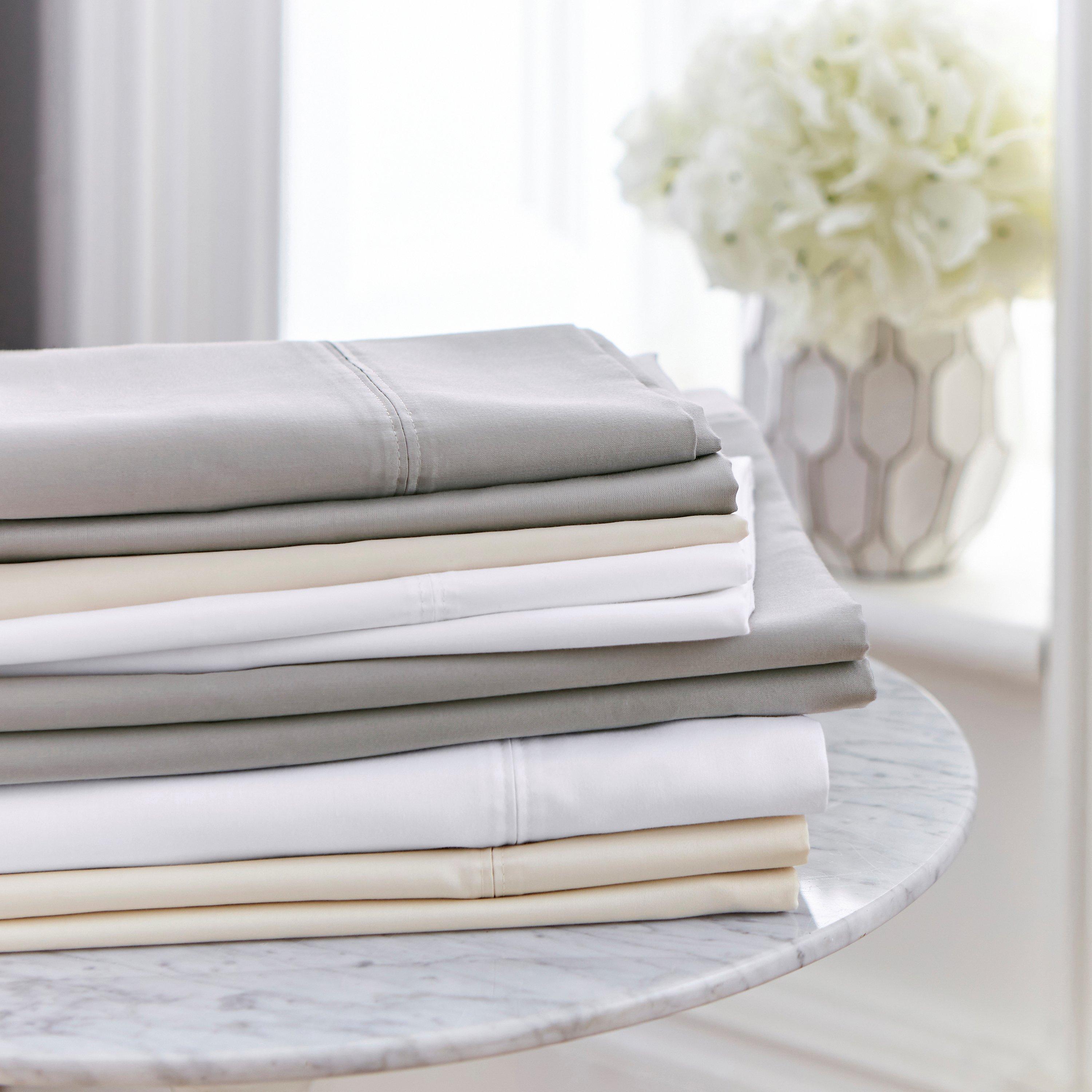 White - Bedeck of Belfast - FINELINENS 1000TC PLAIN DYE FLAT SHEET - 3