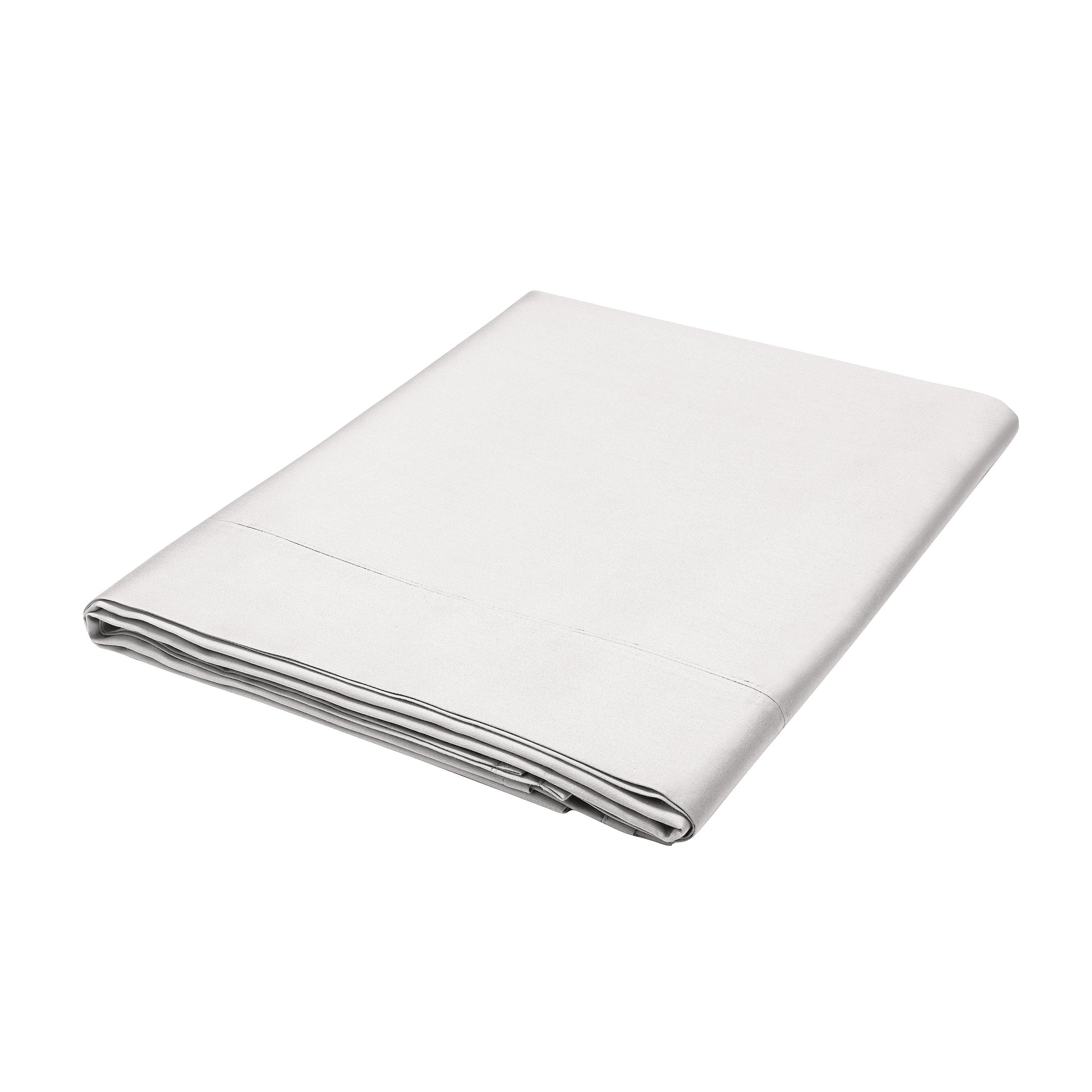 Bedeck Of Belfast  Finelinens 1000Tc Plain Dye Flat Sheet - Silver - KING SIZE