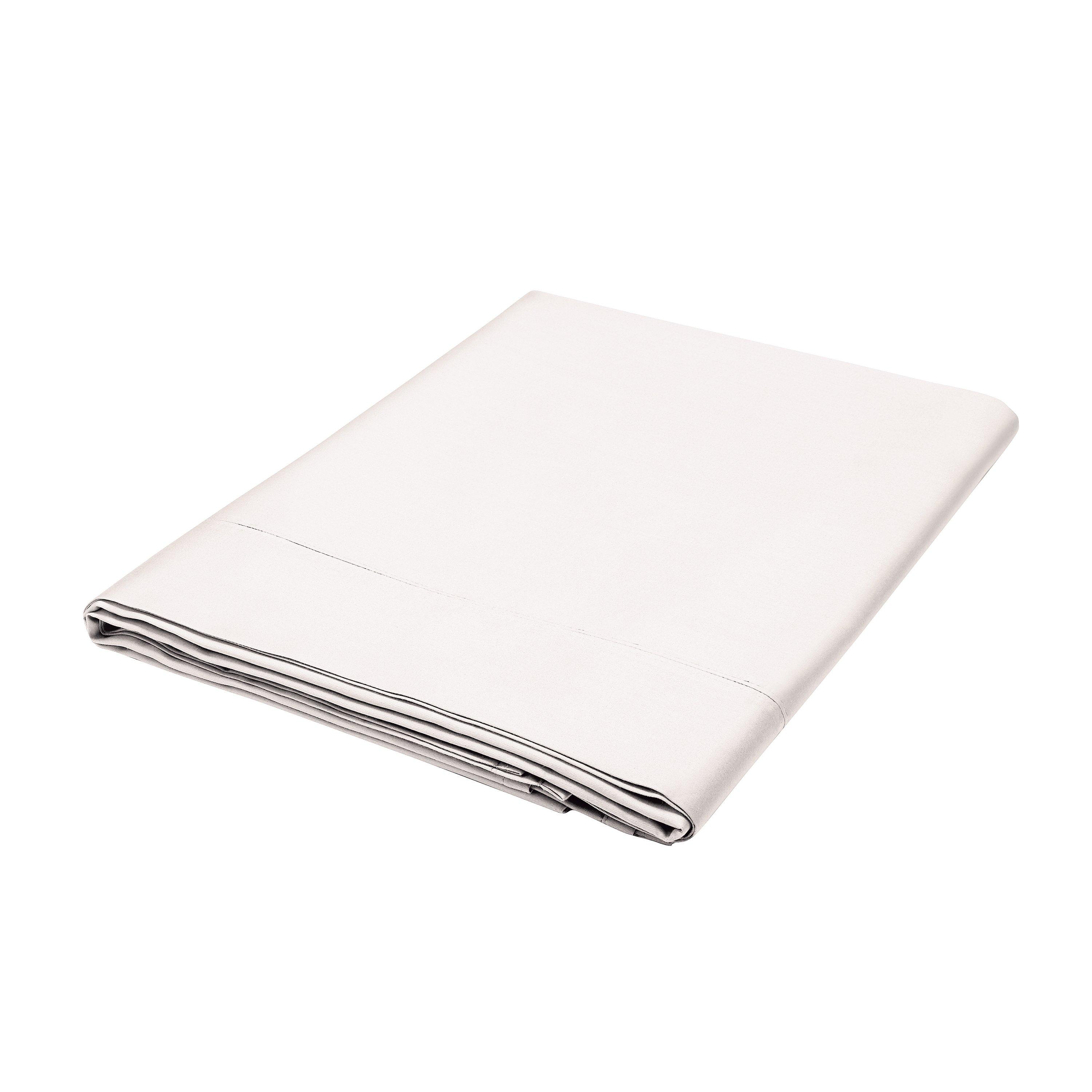 Bedeck Of Belfast  Finelinens 1000Tc Plain Dye Flat Sheet - Chalk - SUPERKING