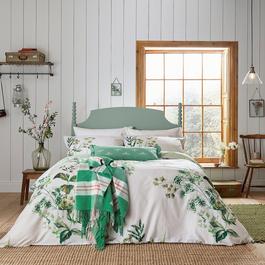 Joules Lakeside Floral Cotton Duvet Cover Set Green