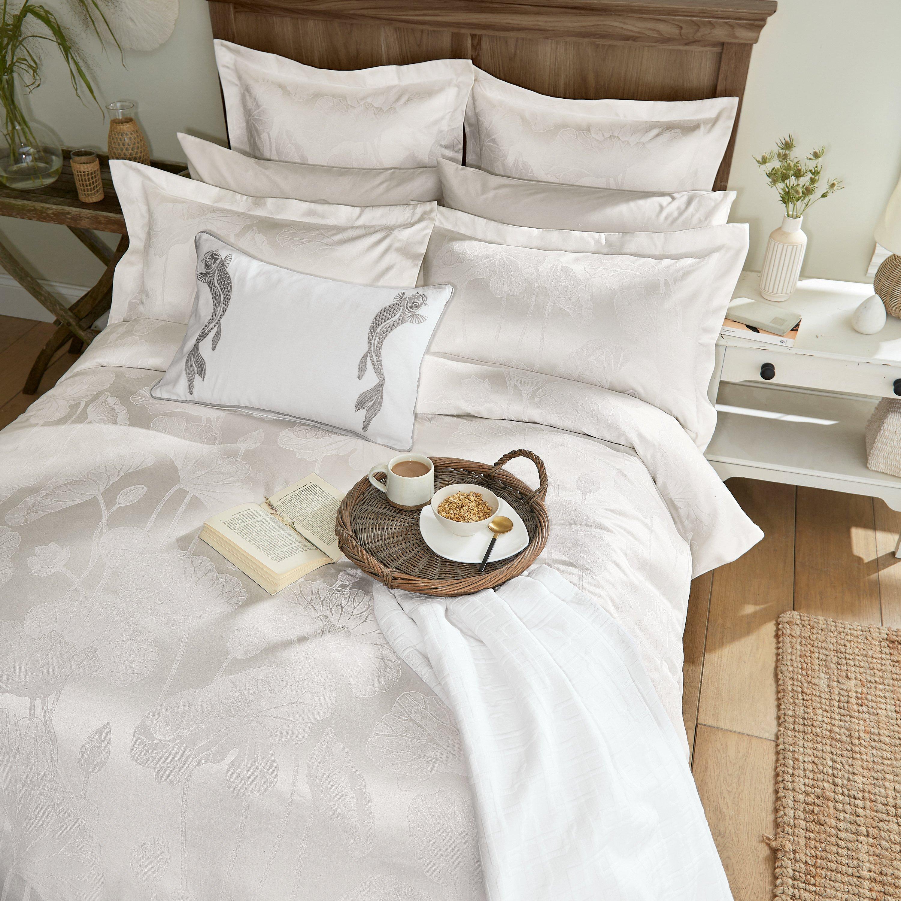 Ivory - Sanderson - Lotus Leaf Cotton Duvet Cover - 3