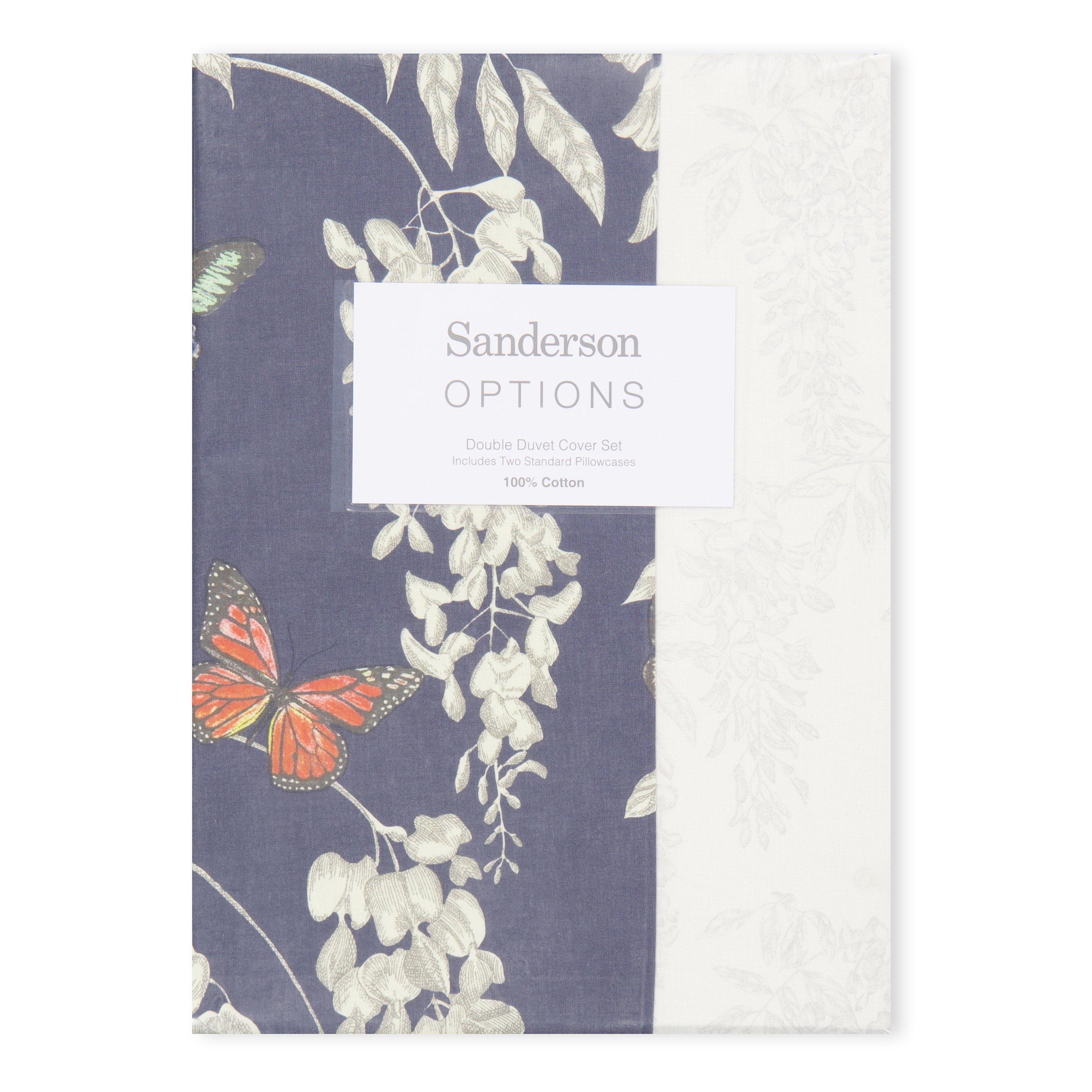 Midnight Blue - Sanderson - Wisteria & Butterfly Cotton Duvet Cover Set