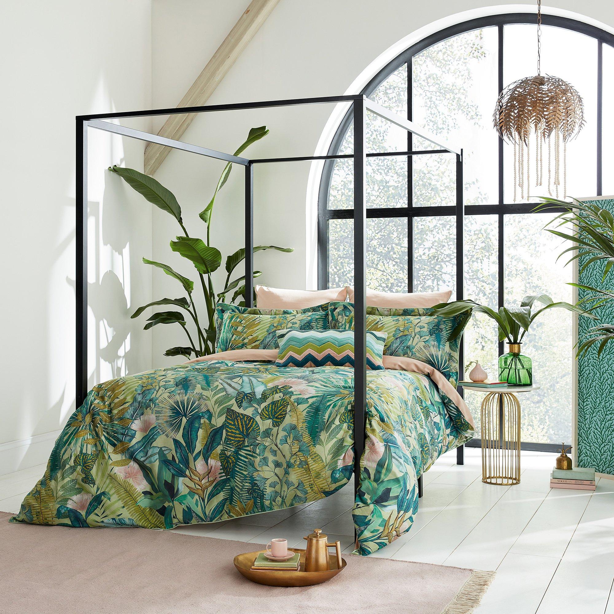 Harlequin  Floreana Bci Cotton Duvet Cover - Fig Leaf & Cora - SINGLE