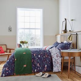 Joules Kooky Woodlands Cotton Duvet Cover Set Navy