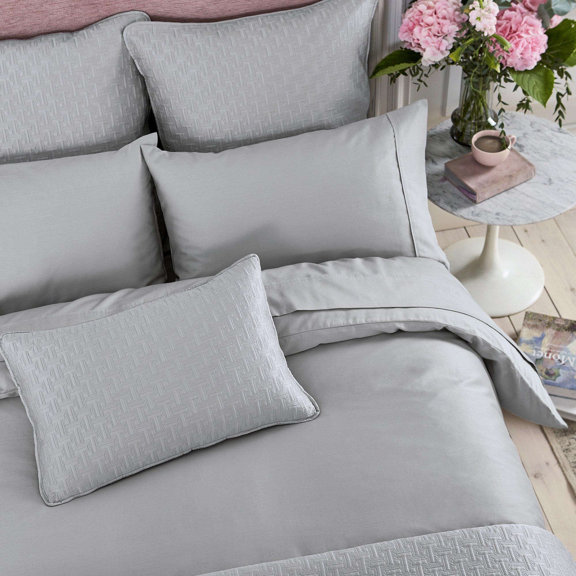Zilver - Ted Baker Home - T Quilted Pillow Sham White - 3