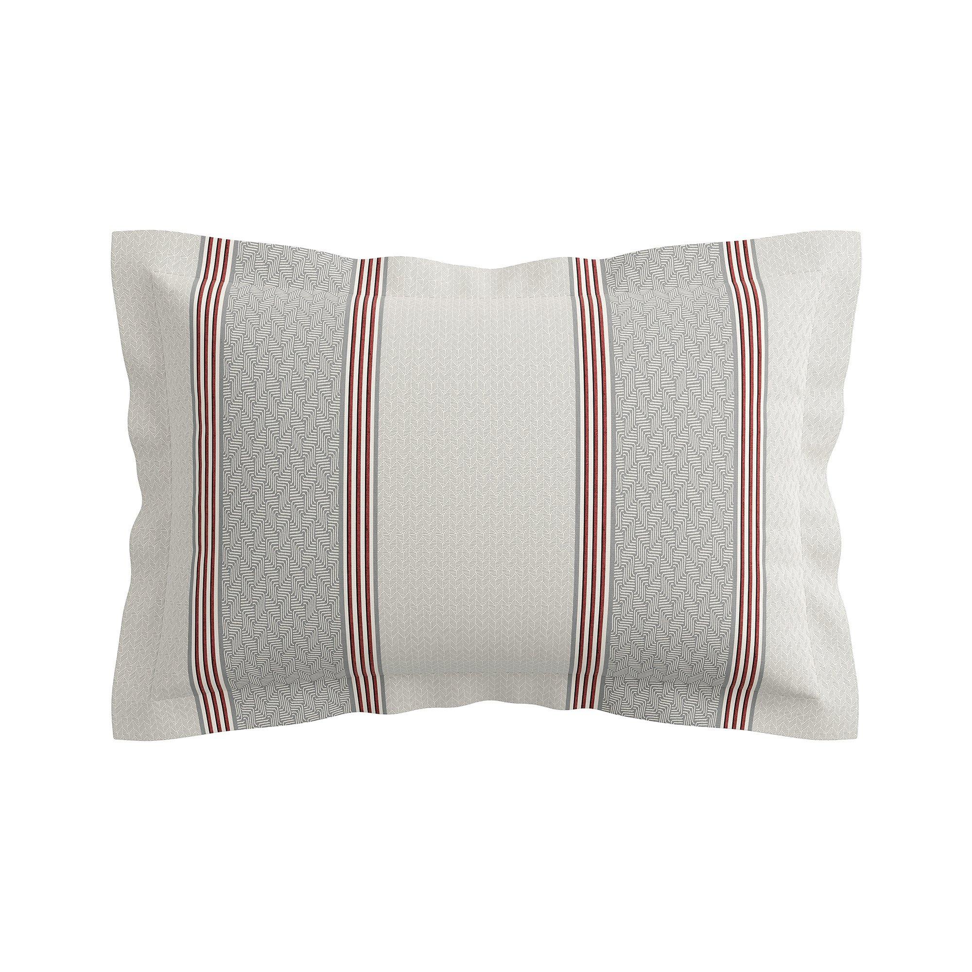 Grey/Red - Bedeck of Belfast - Siya Cotton Sateen Duvet Cover Set - 3