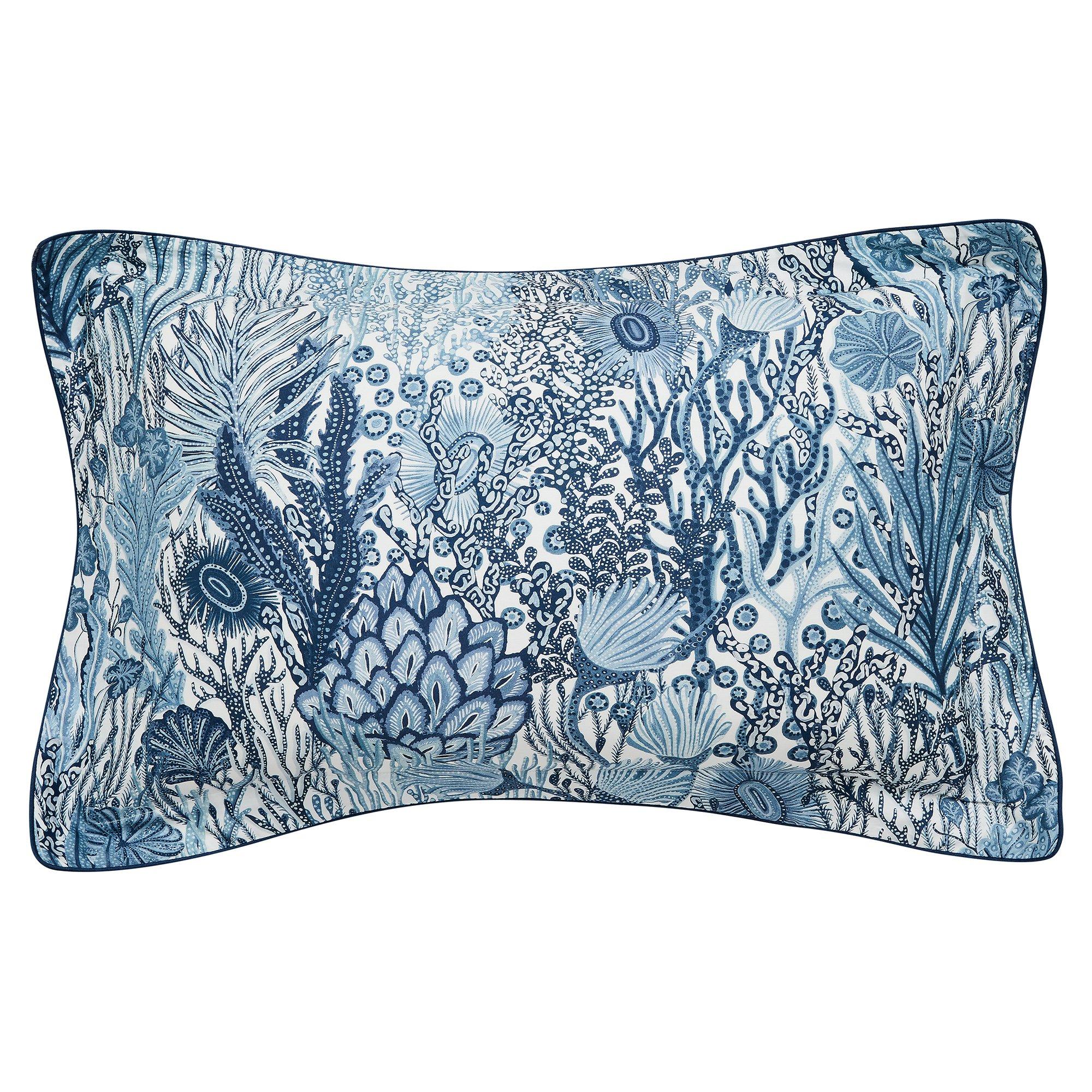 Blue - Harlequin - Acropora BCI Cotton Oxford Pillowcase - 1