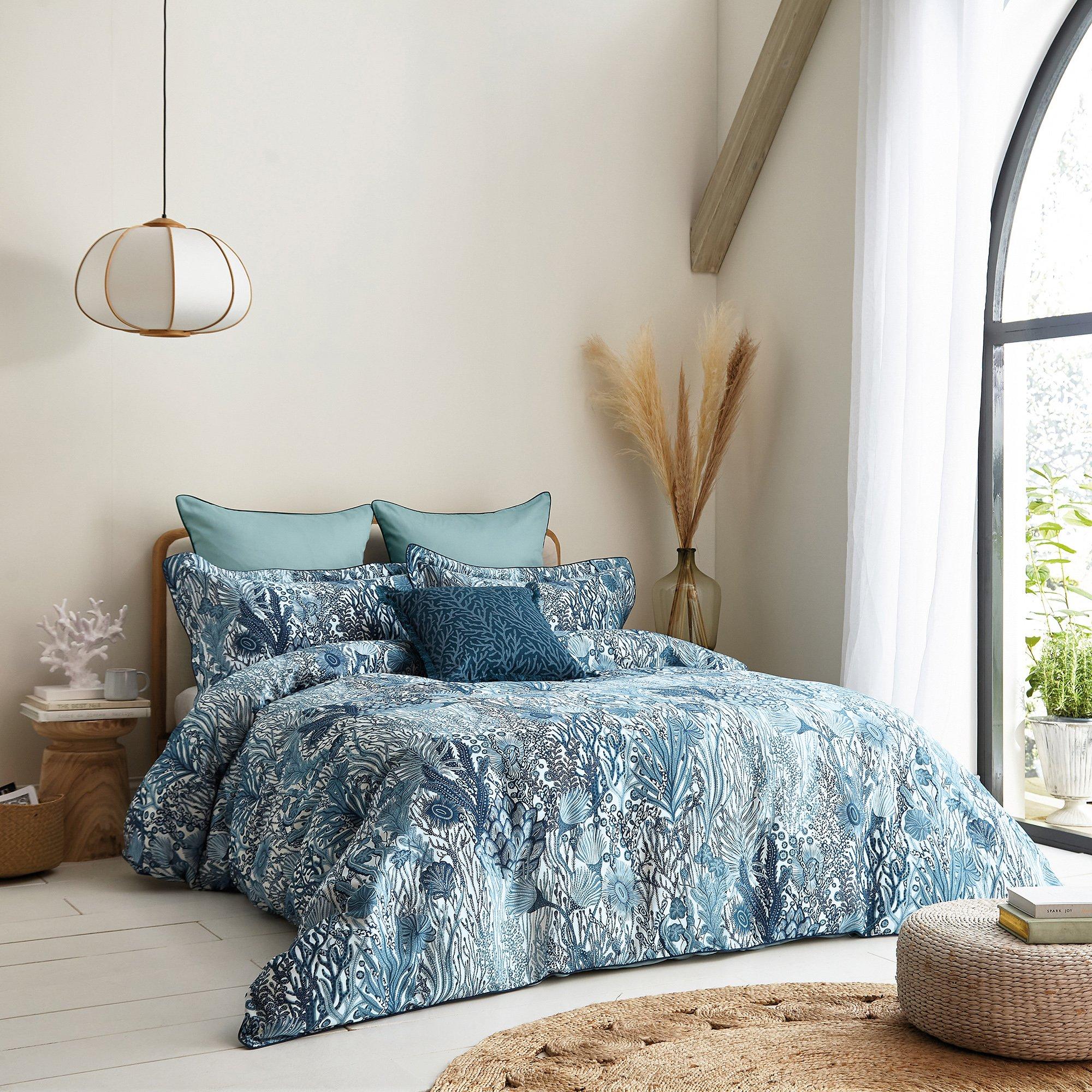 Blue - Harlequin - Acropora BCI Cotton Oxford Pillowcase - 3