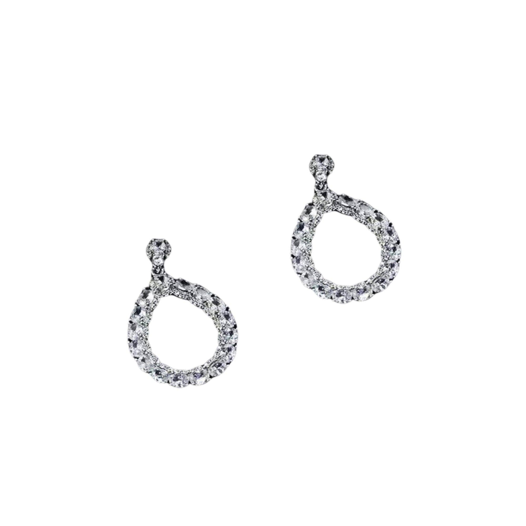 White - Mason Knight Yager - OblongShape Cubic Edge Stone DropEarring