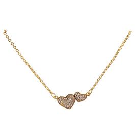 Mason Knight Yager Twin Heart Design Cubic Edge Necklace