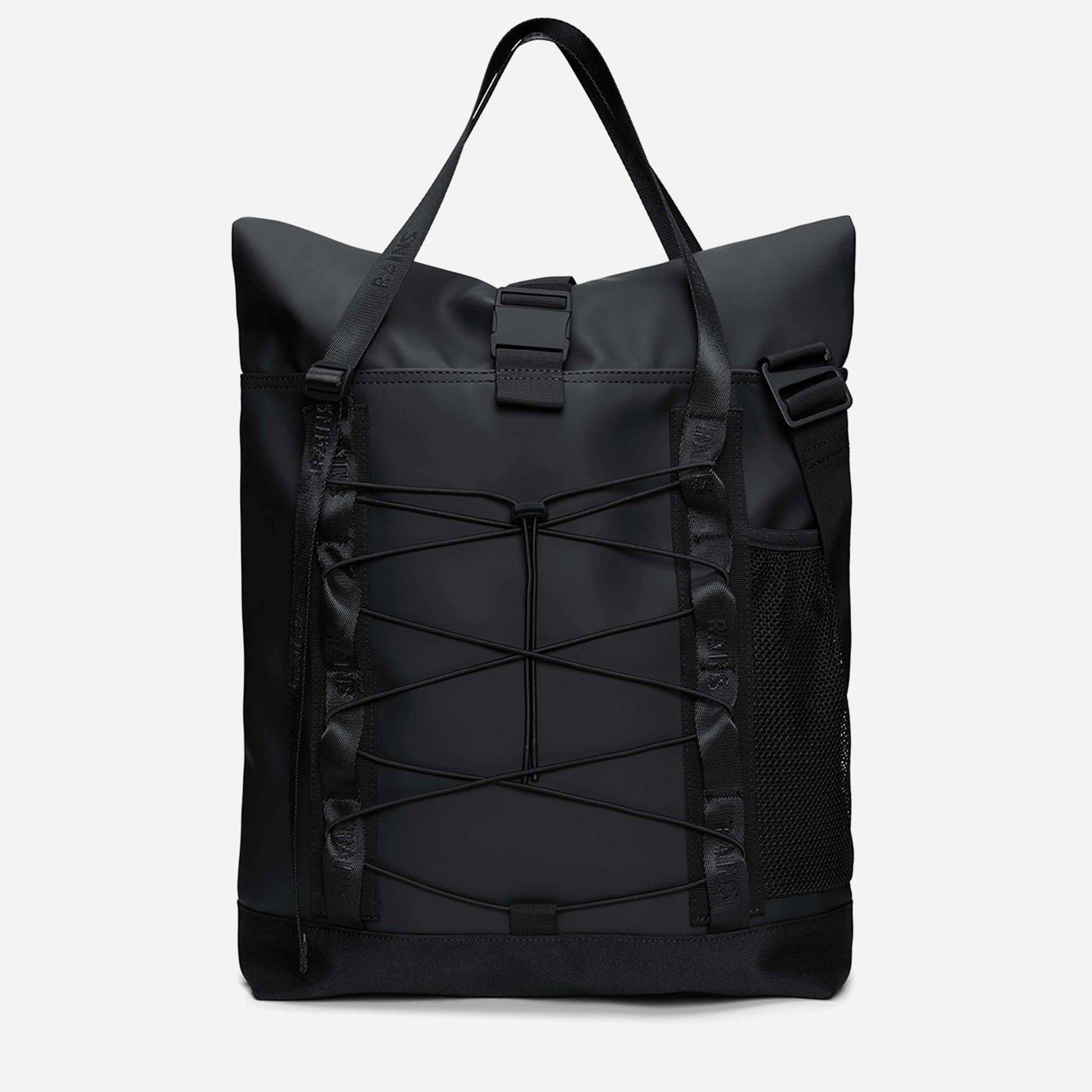 Black - Rains - Trail Rolltop Tote Bag Sn99 - 1