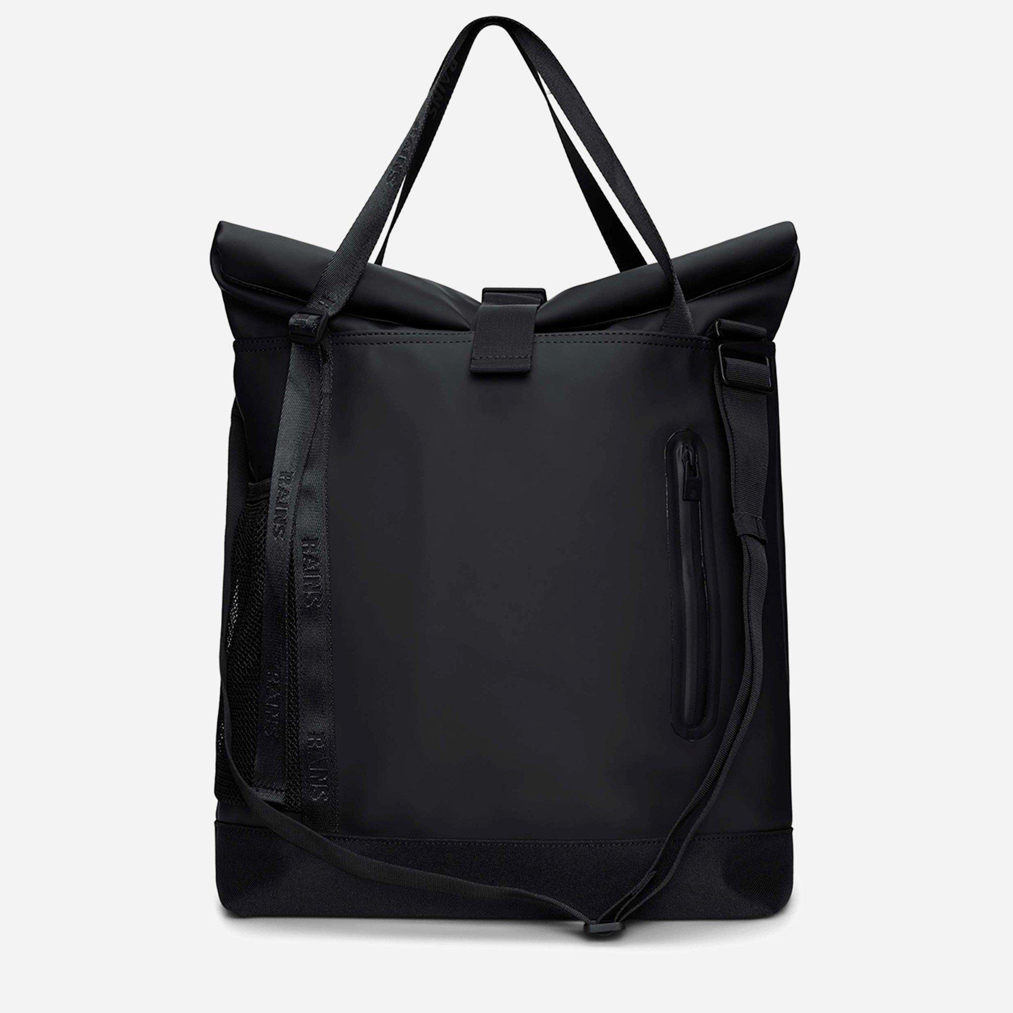Black - Rains - Trail Rolltop Tote Bag Sn99 - 2