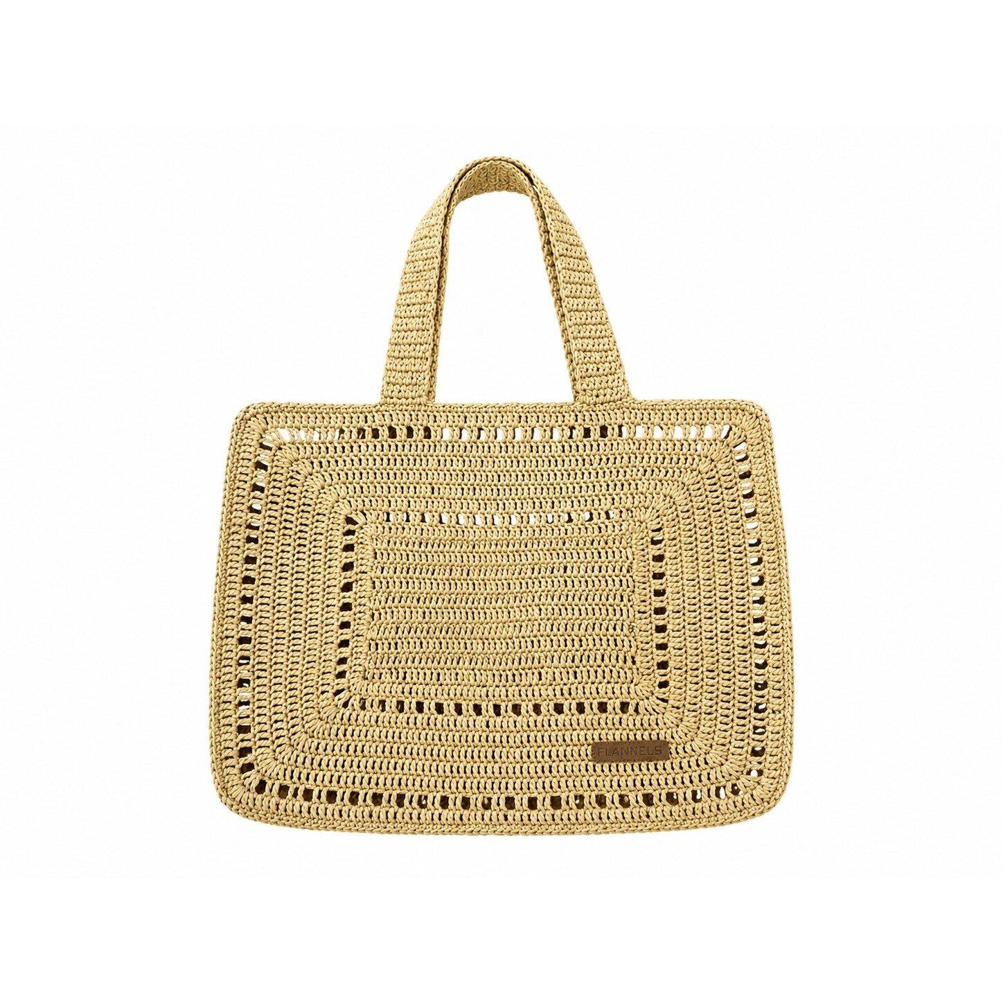 Beige - Flannels - Handmade Crochet Beach Bag