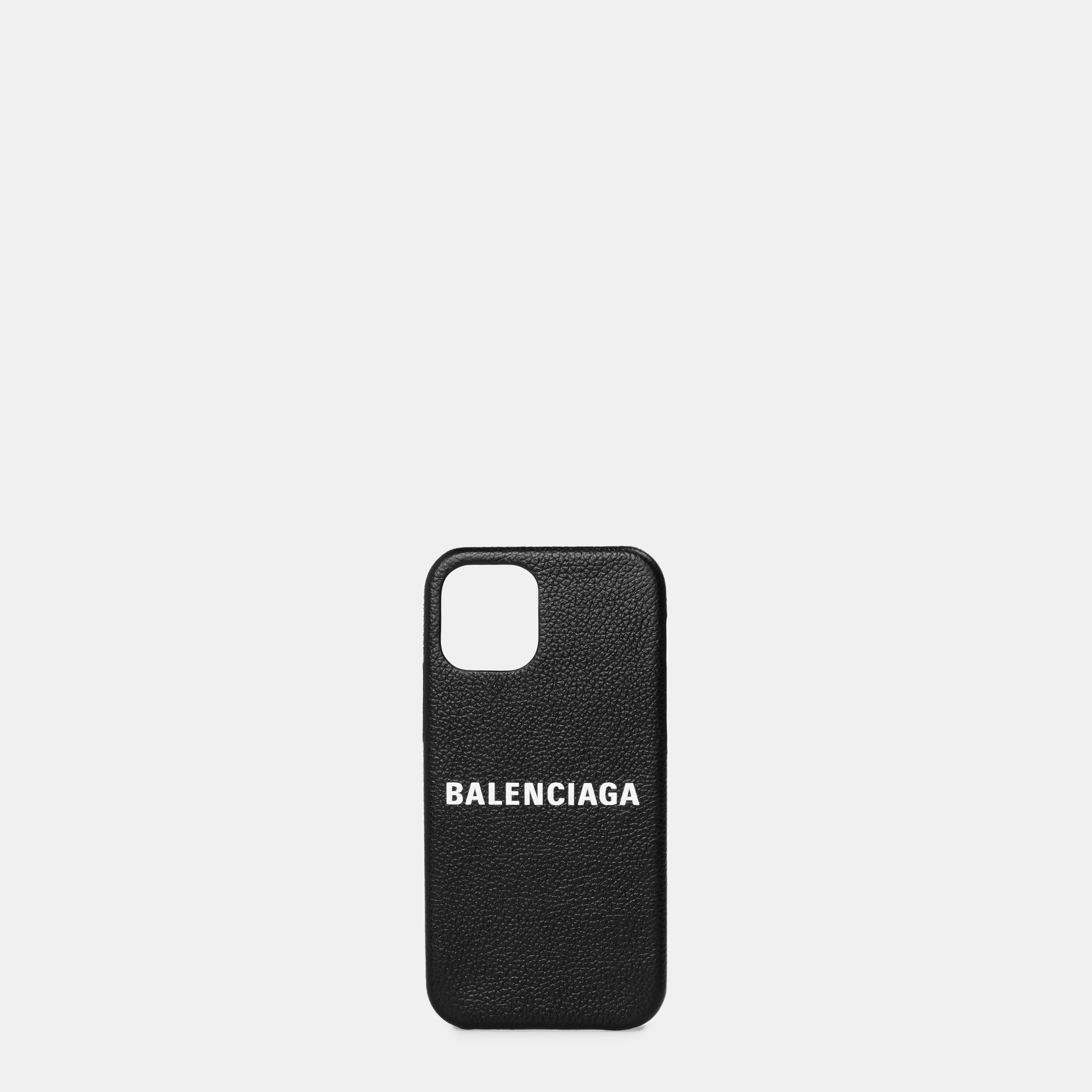 Balenciaga Men's Phone Case - Black/L White